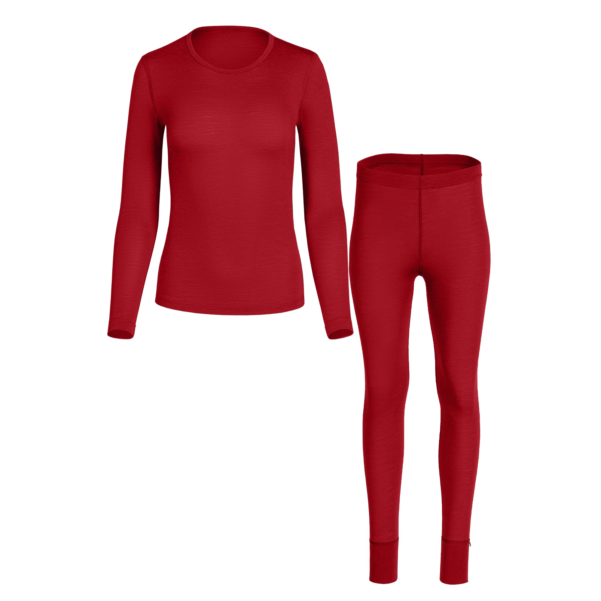 100% Merino Lightweight Base Layer Set Royal Cherry - Image 4