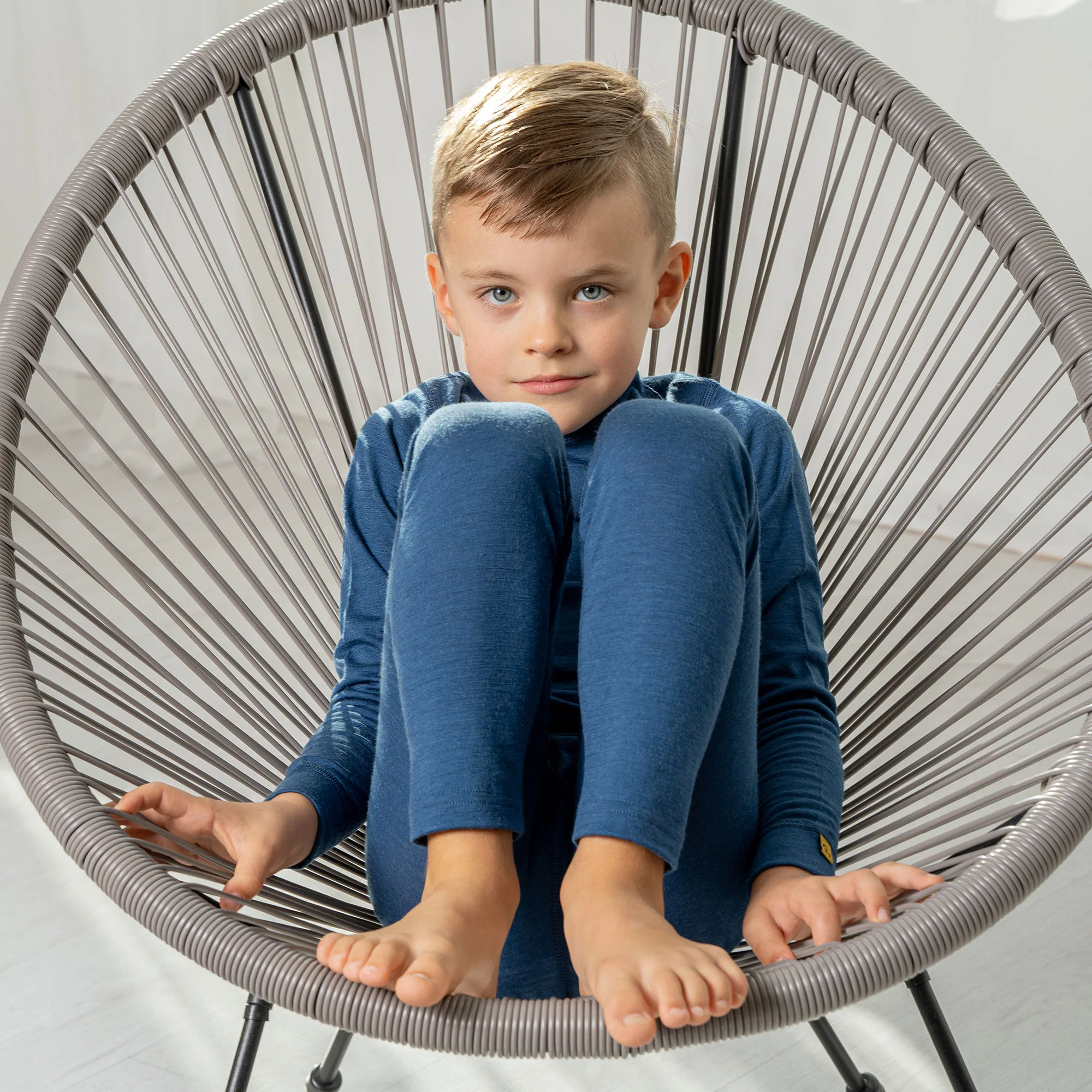 Kids' 160 Merino Pants Denim - Image 4
