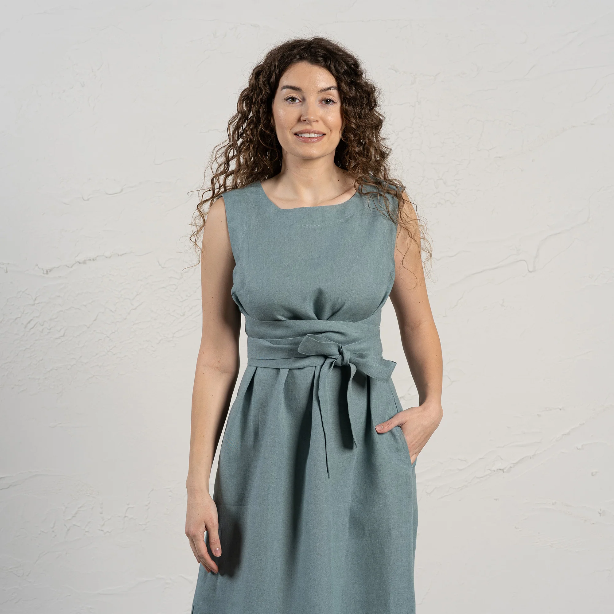 Sleeveless Obi Wrap Dress Hailey - Image 4