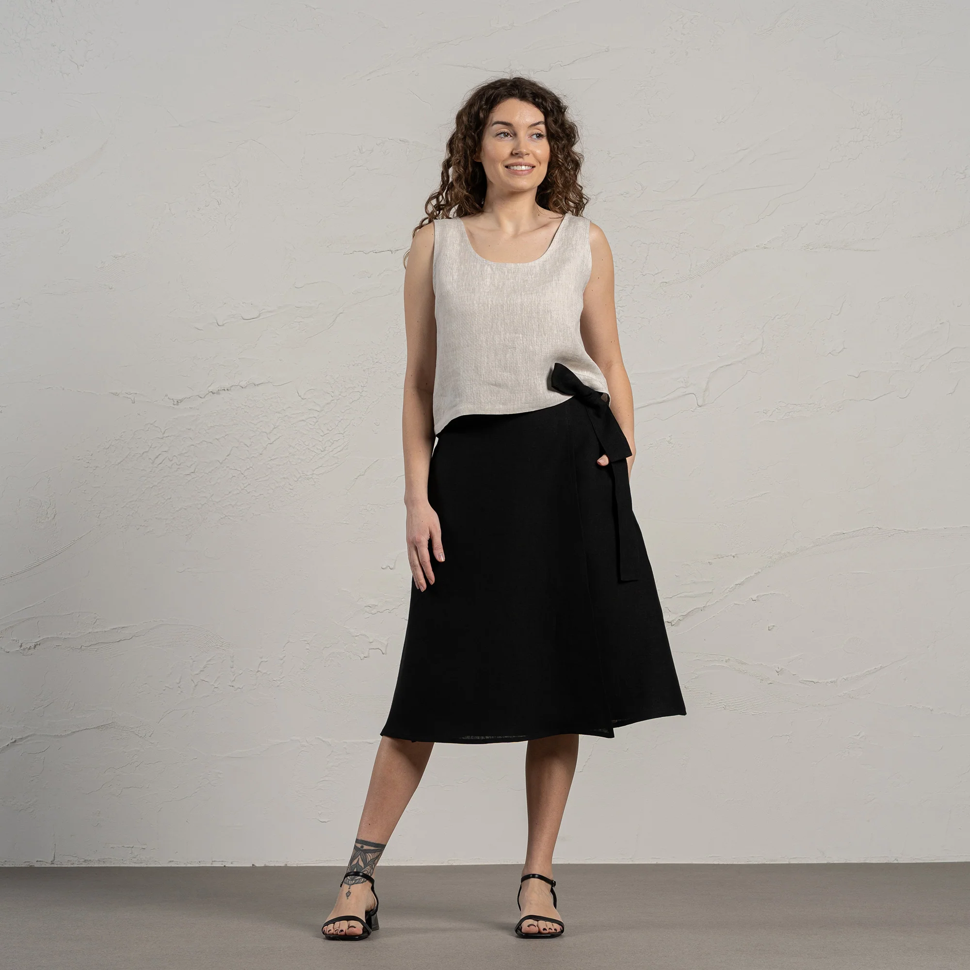 Midi Linen Wrap Skirt Beverly - Image 13