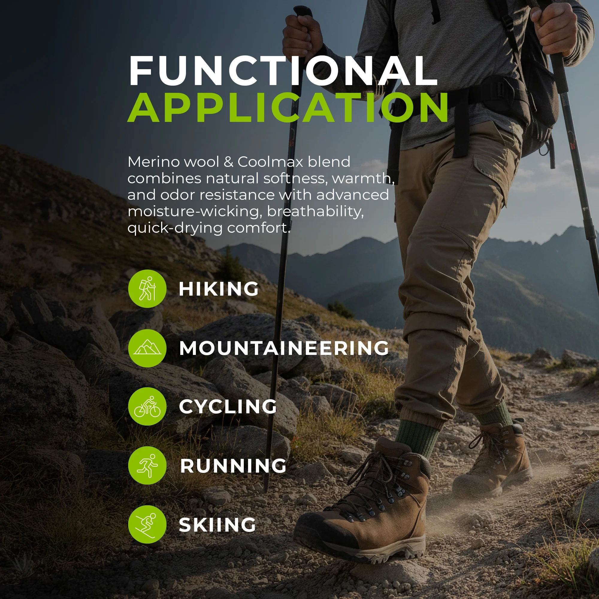 Functional Coolmax® Hiking Socks for Men - Image 3