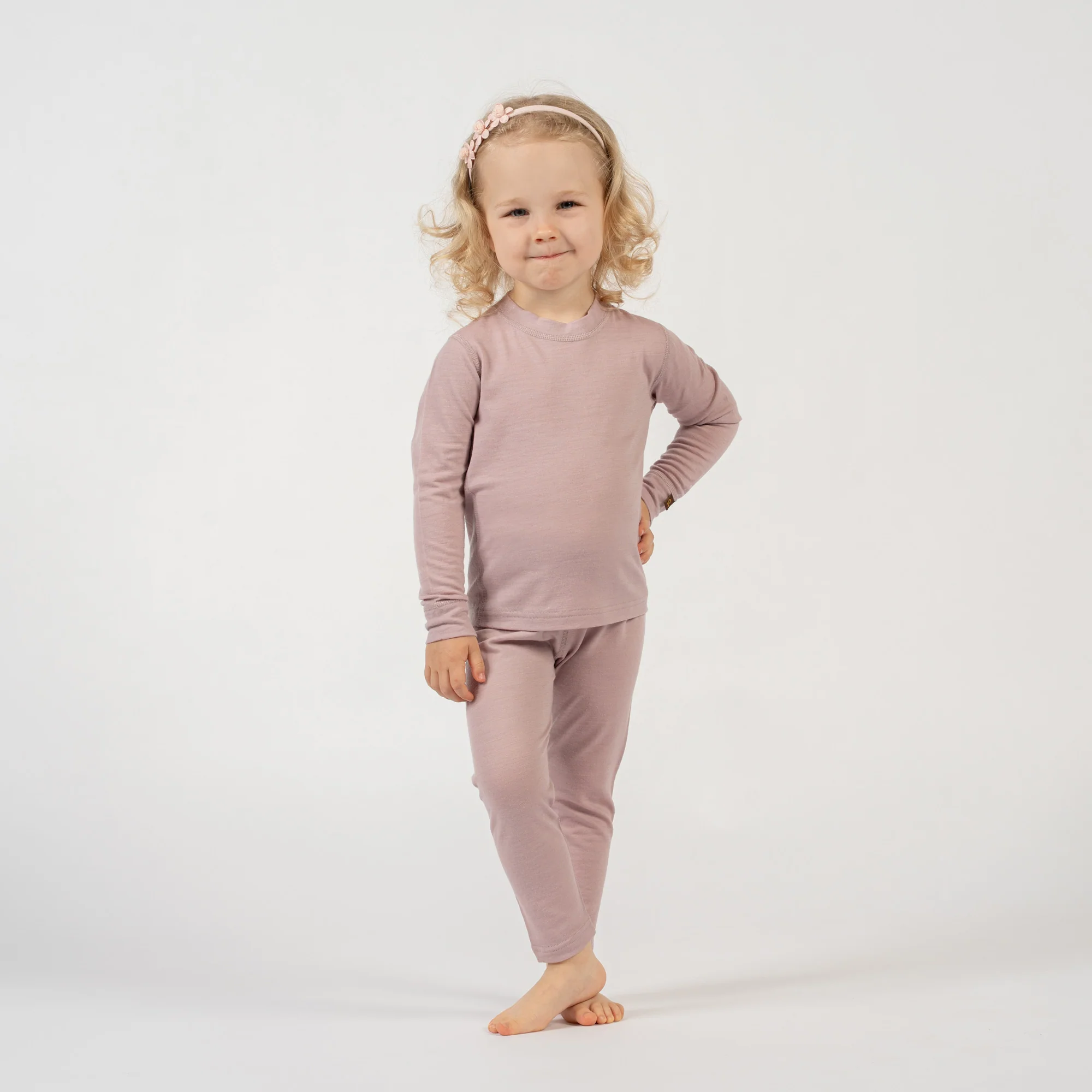 Kids' 160 Merino Pants Dusty Pink - Image 2