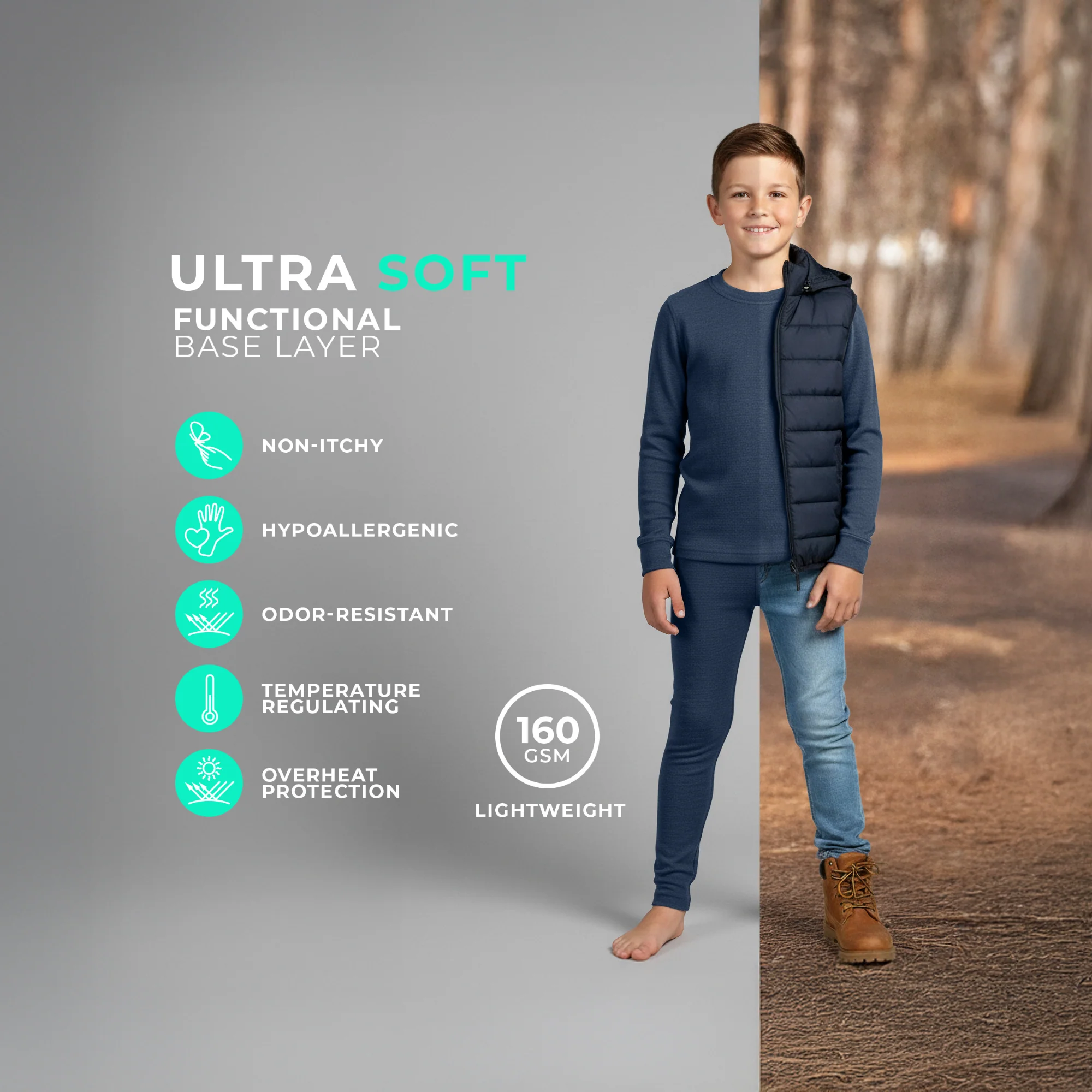 Kids' 160 Long Sleeve & Bottom 2-Piece Denim - Image 4