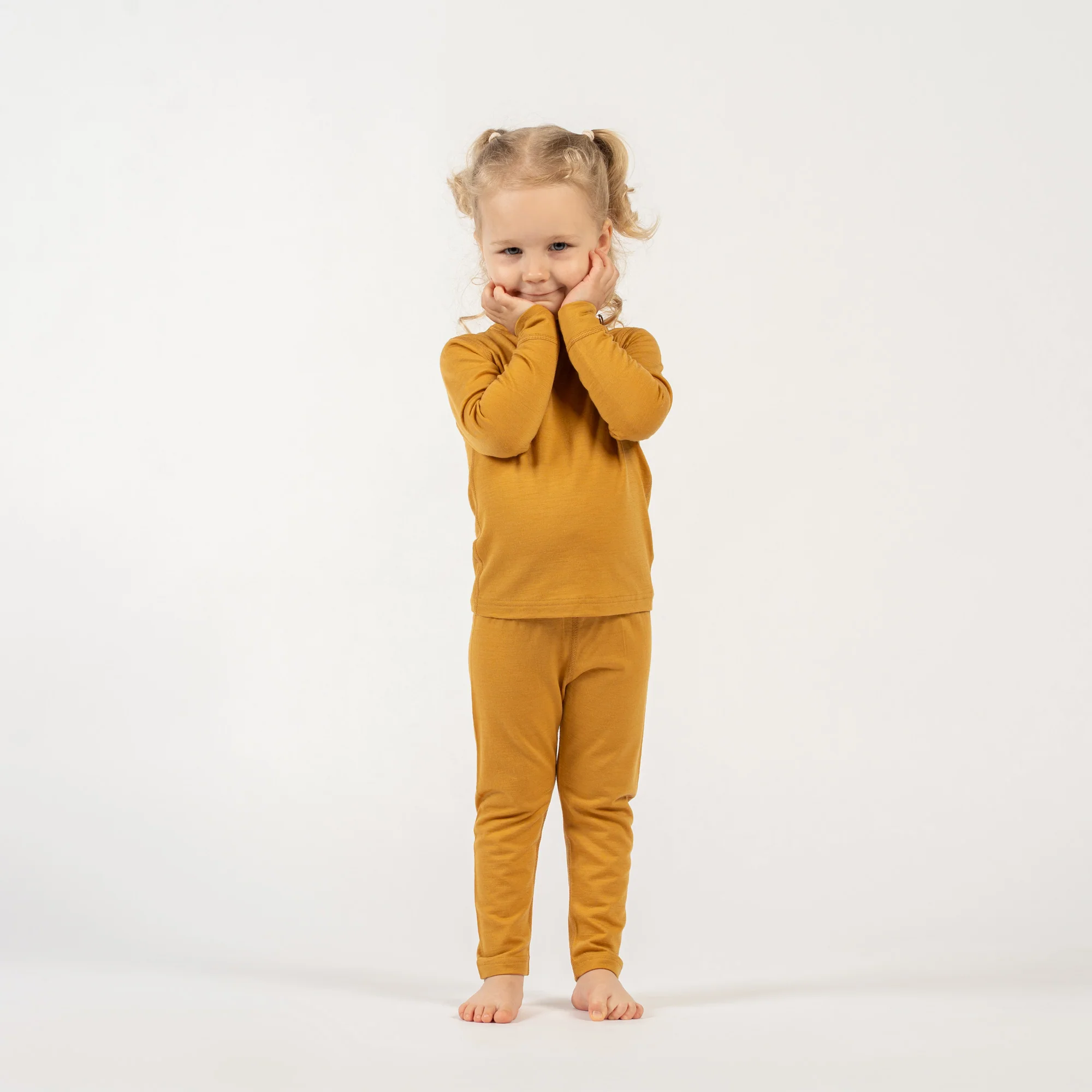 Kids' 160 Merino Pants Yellow - Image 4