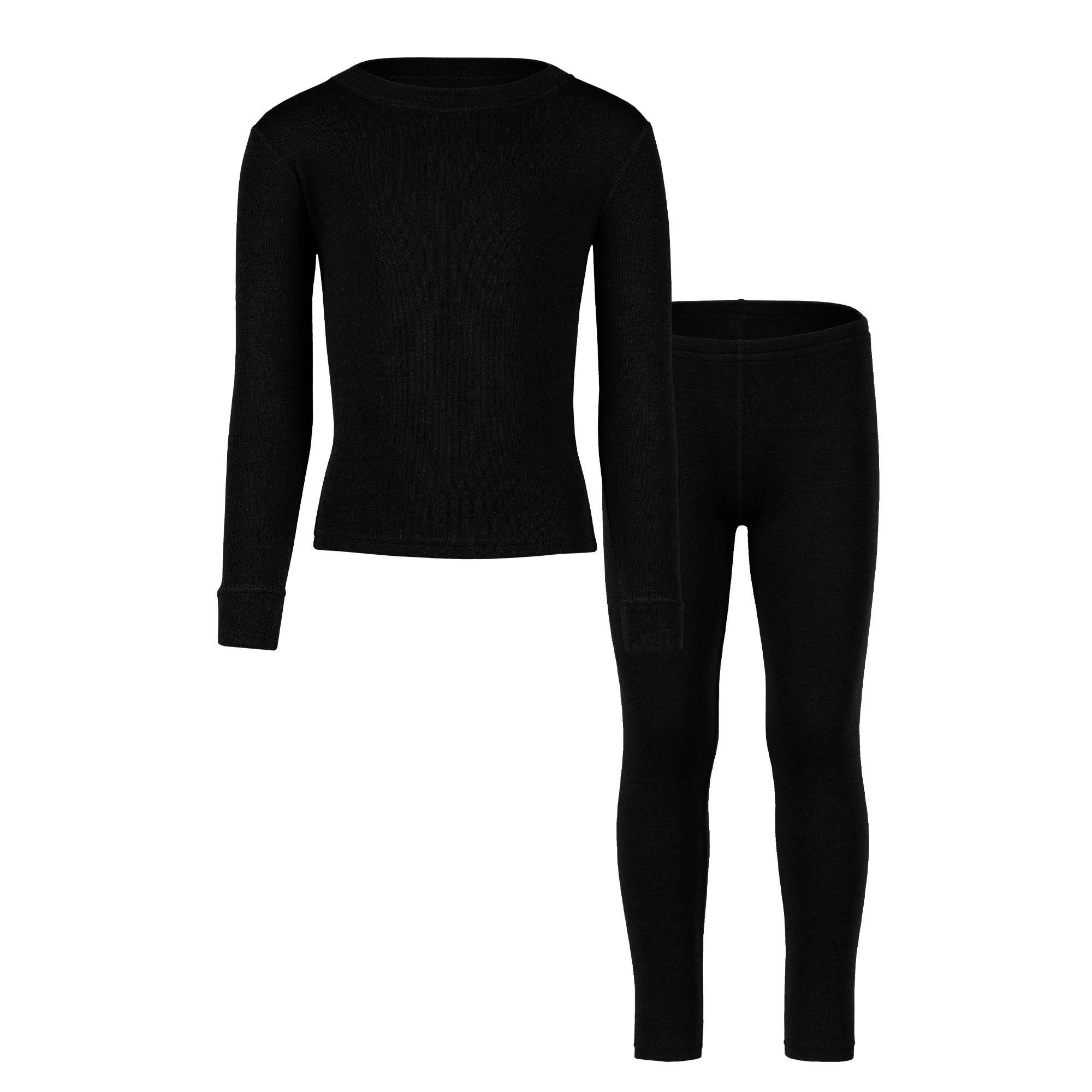 Kids' 250 Long Sleeve & Bottom 2-Piece Black - Image 3