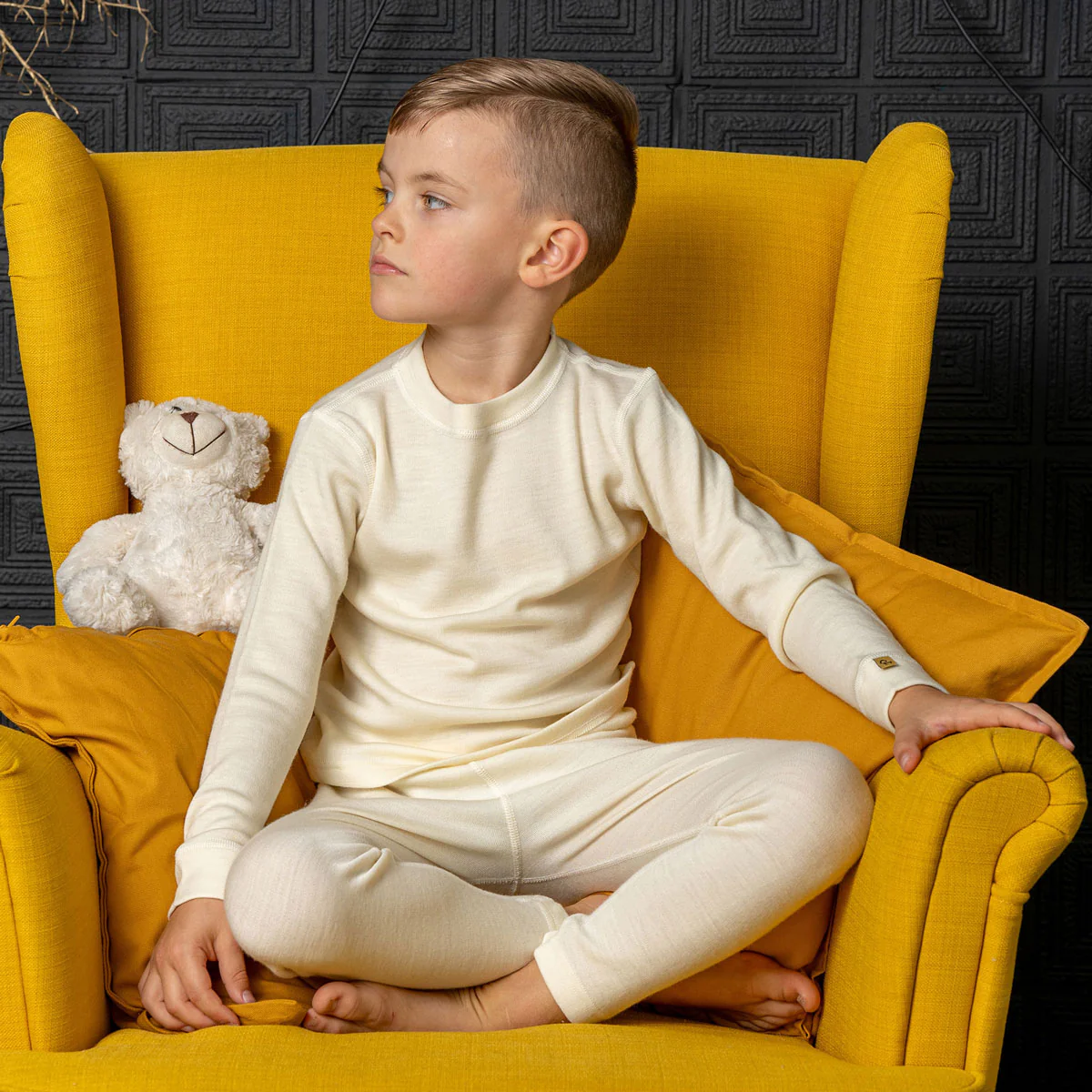 Kids' 250 Long Sleeve & Bottom 2-Piece Natural - Image 5