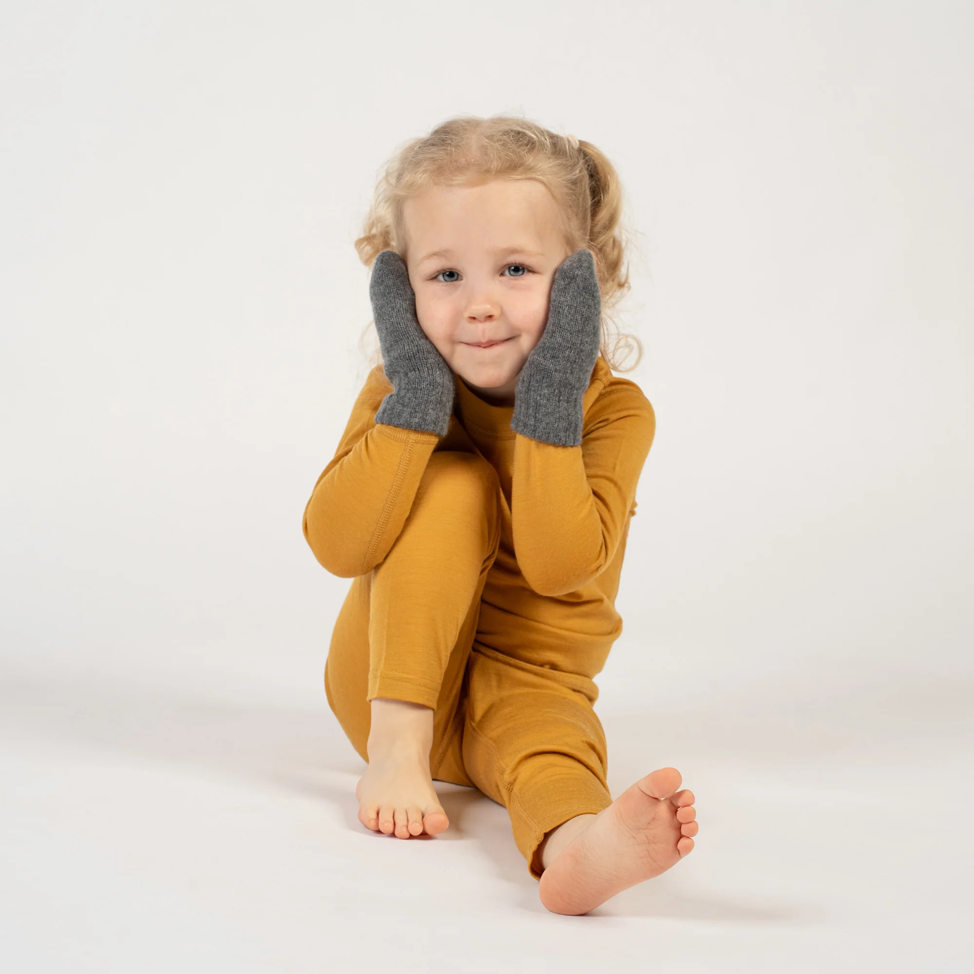 Kids' Knit Double Mittens Cashmere Blend - Image 15
