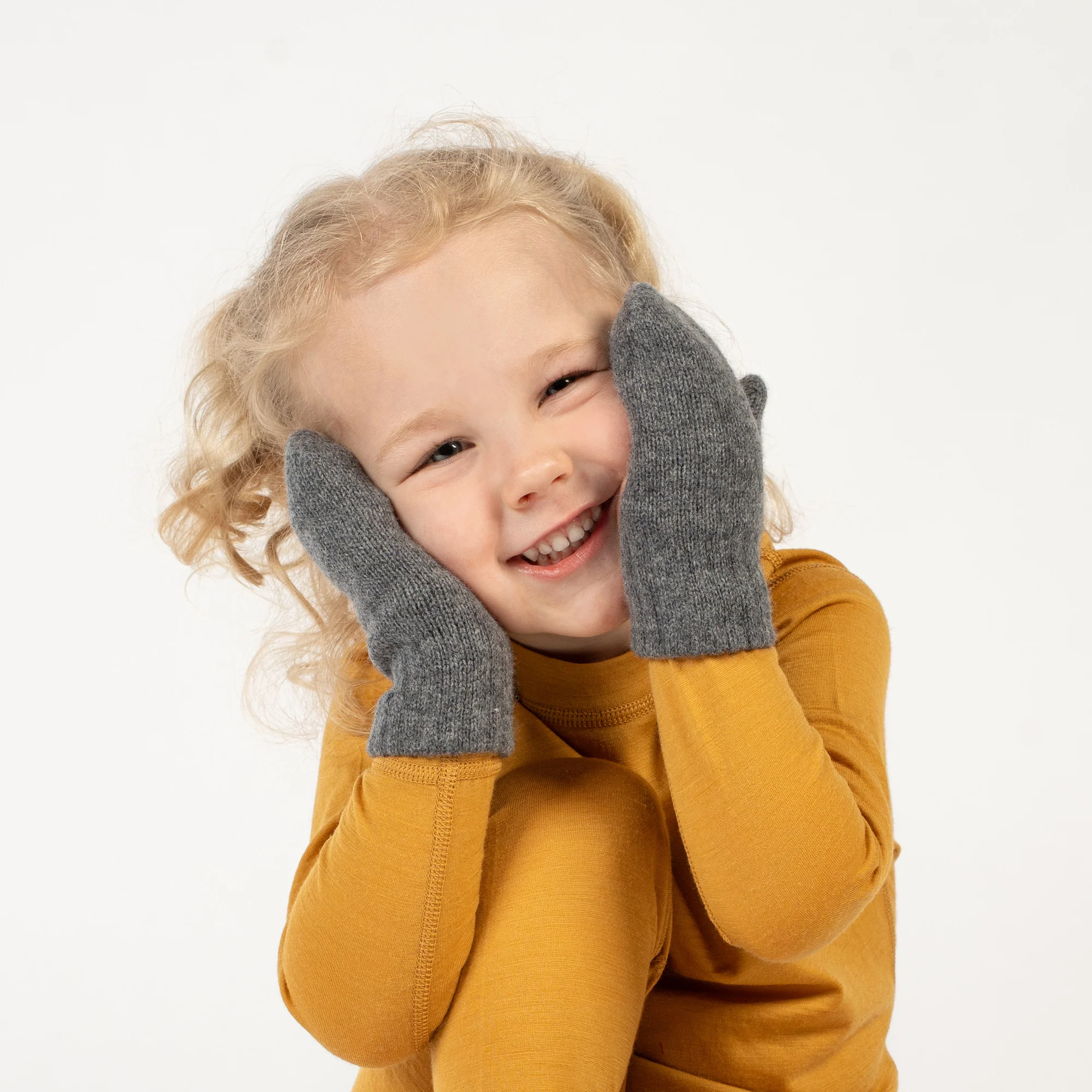 Kids' Knit Double Mittens Cashmere Blend - Image 16