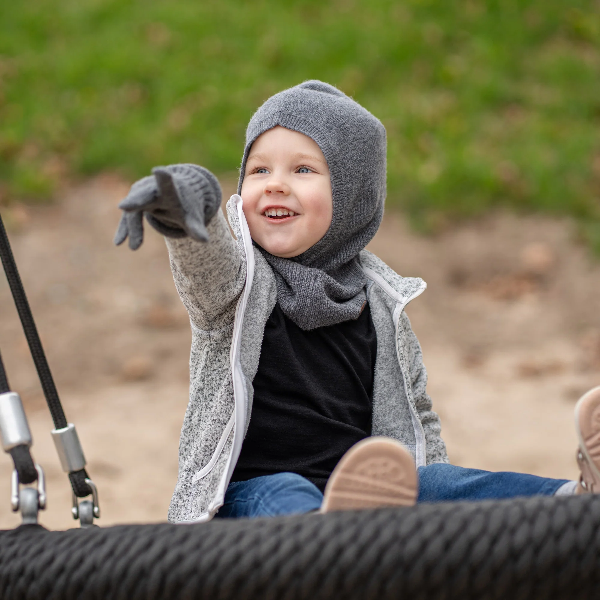Kids' Cashmere Blend Hood Balaclava - Image 8