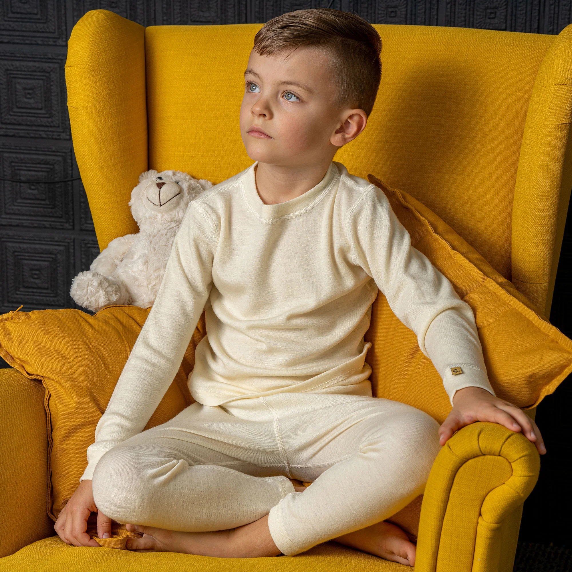 Kids' 250 Thermal Long Sleeve Crew Natural - Image 5