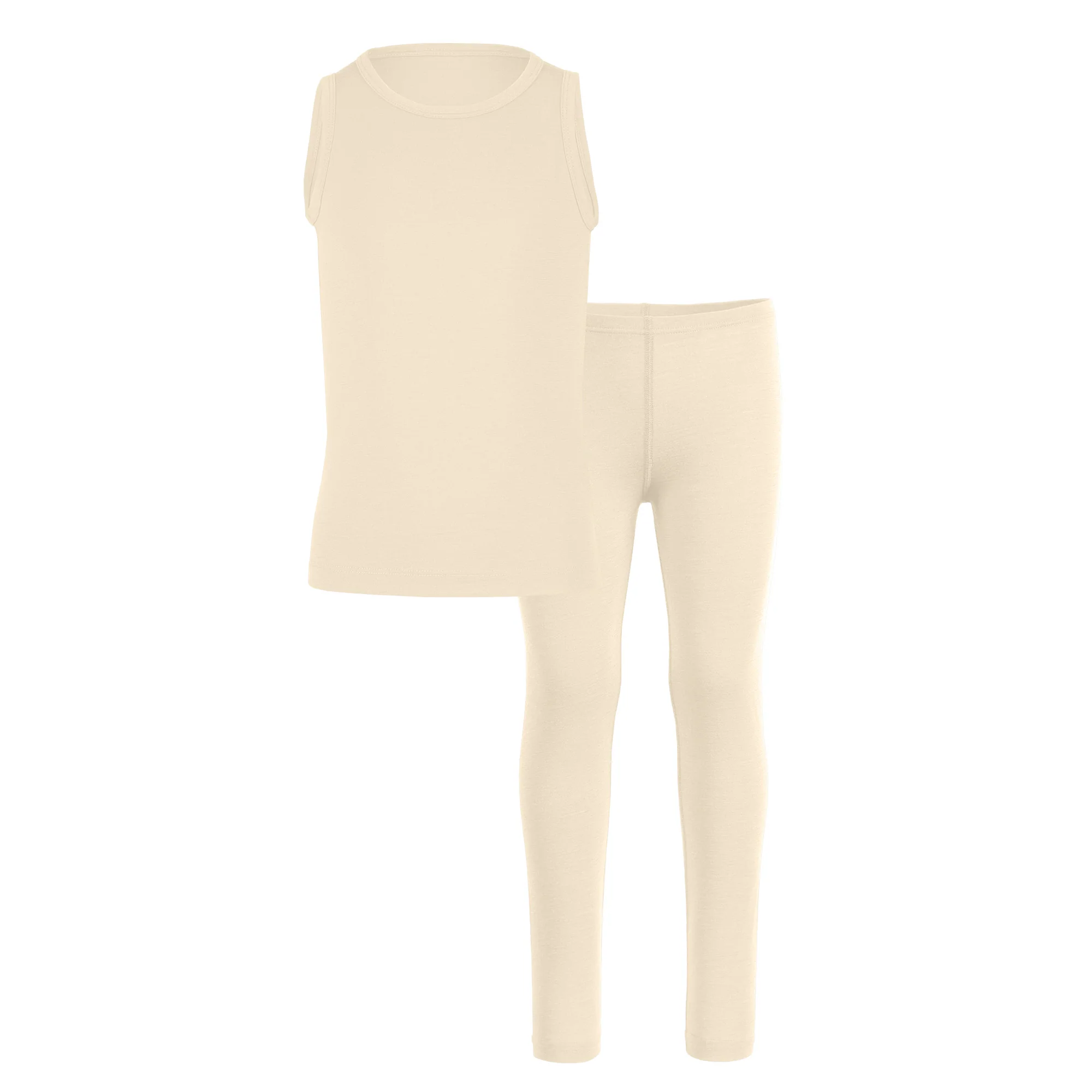 Kids' Merino Tank Top & Bottom 2-Piece Natural - Image 7