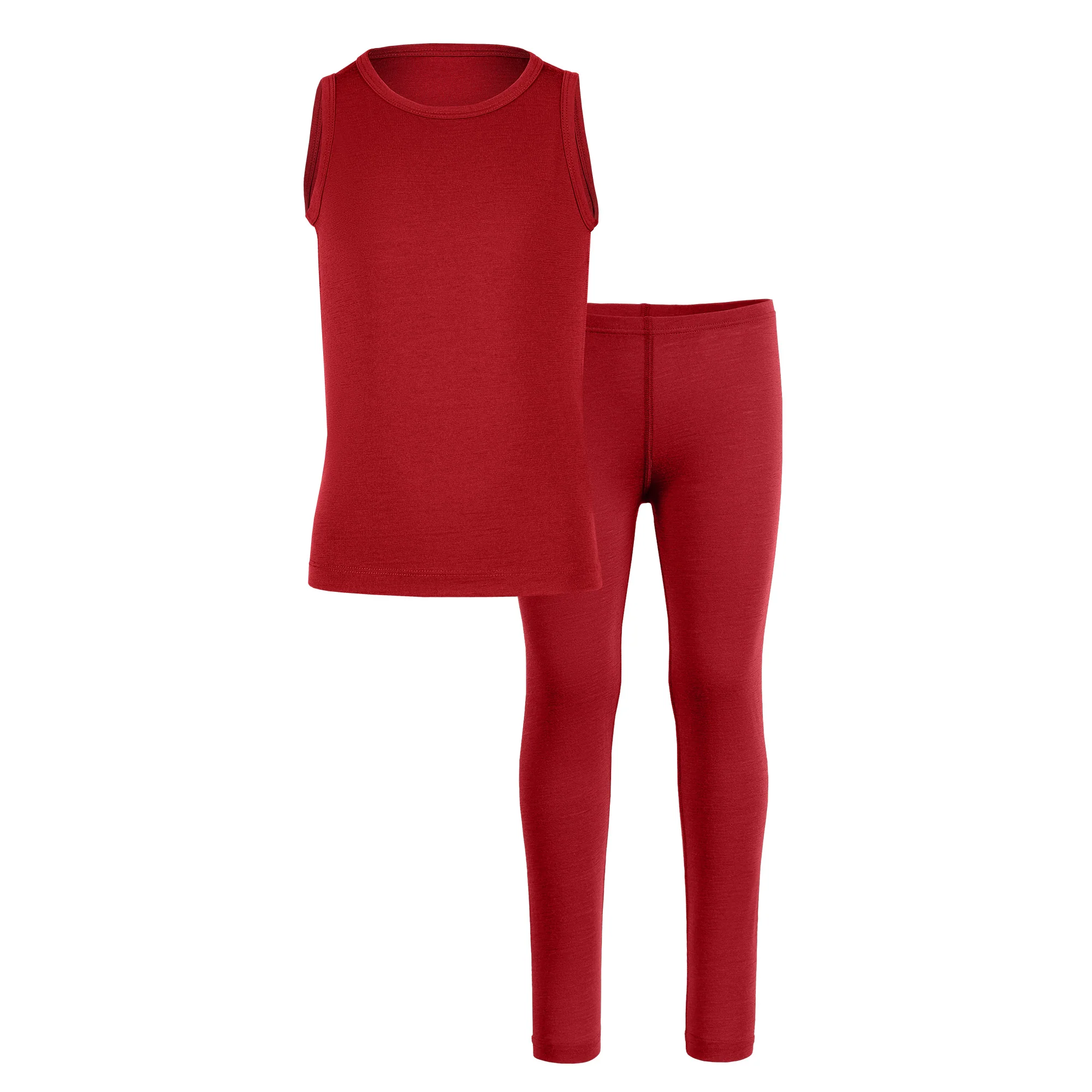 Kids' Merino Tank Top & Bottom 2-Piece Royal Cherry - Image 3