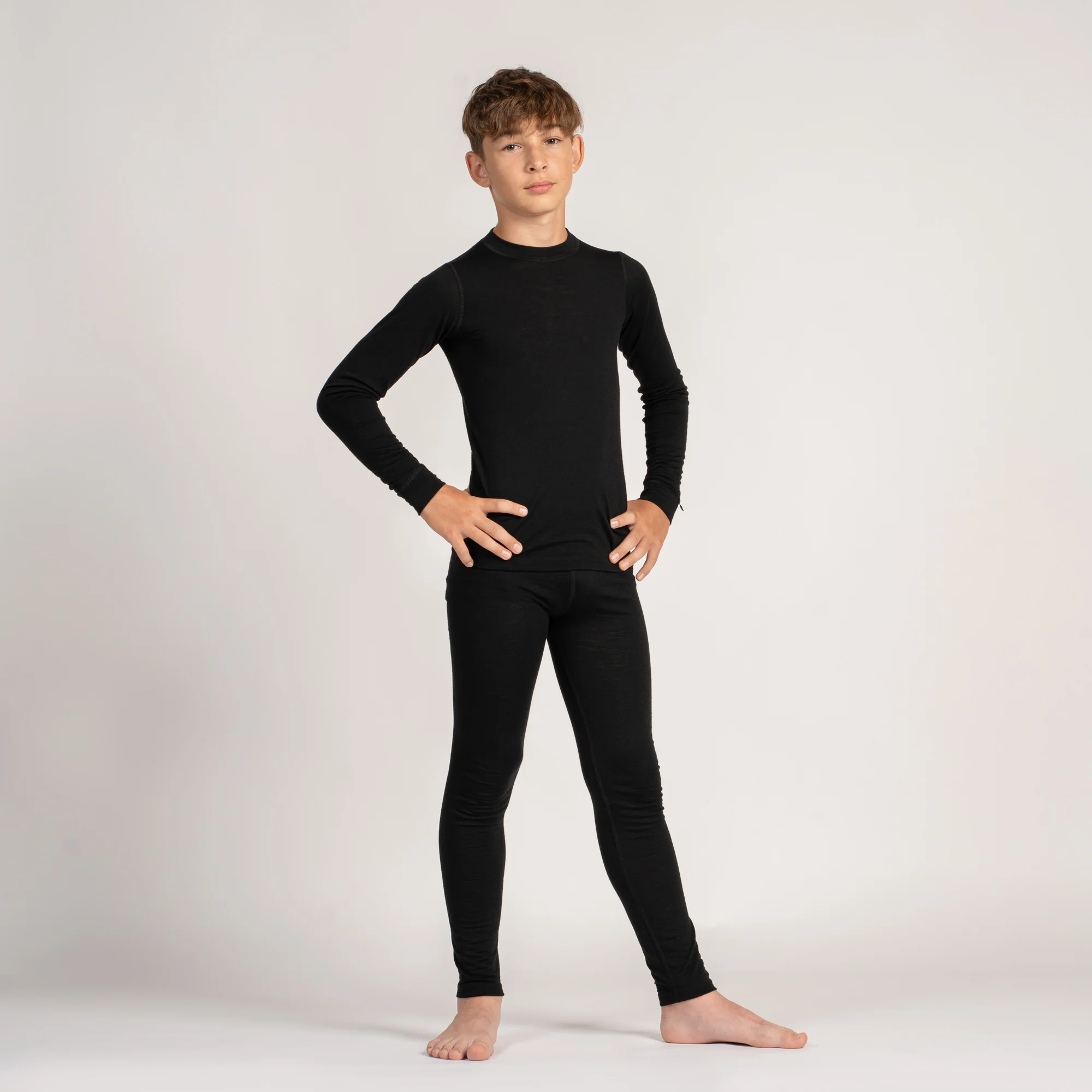 Kids' 250 Merino Pants Black - Image 6