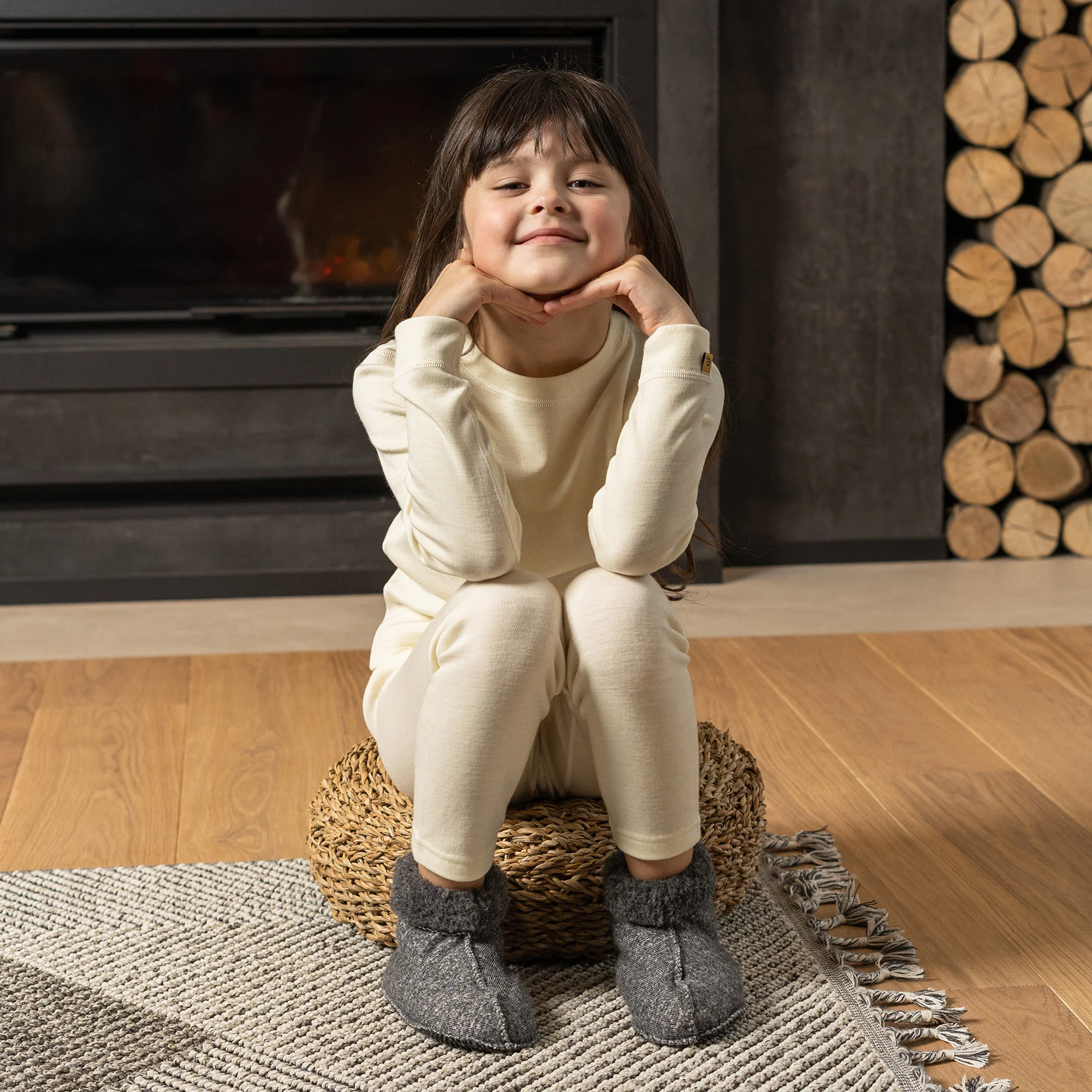 Kids' 250 Merino Pants Natural - Image 6