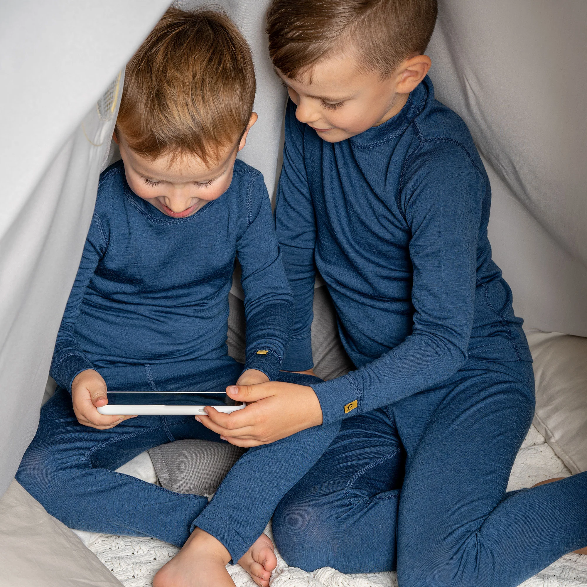 Kids' 160 Thermal Long Sleeve Crew Denim - Image 4