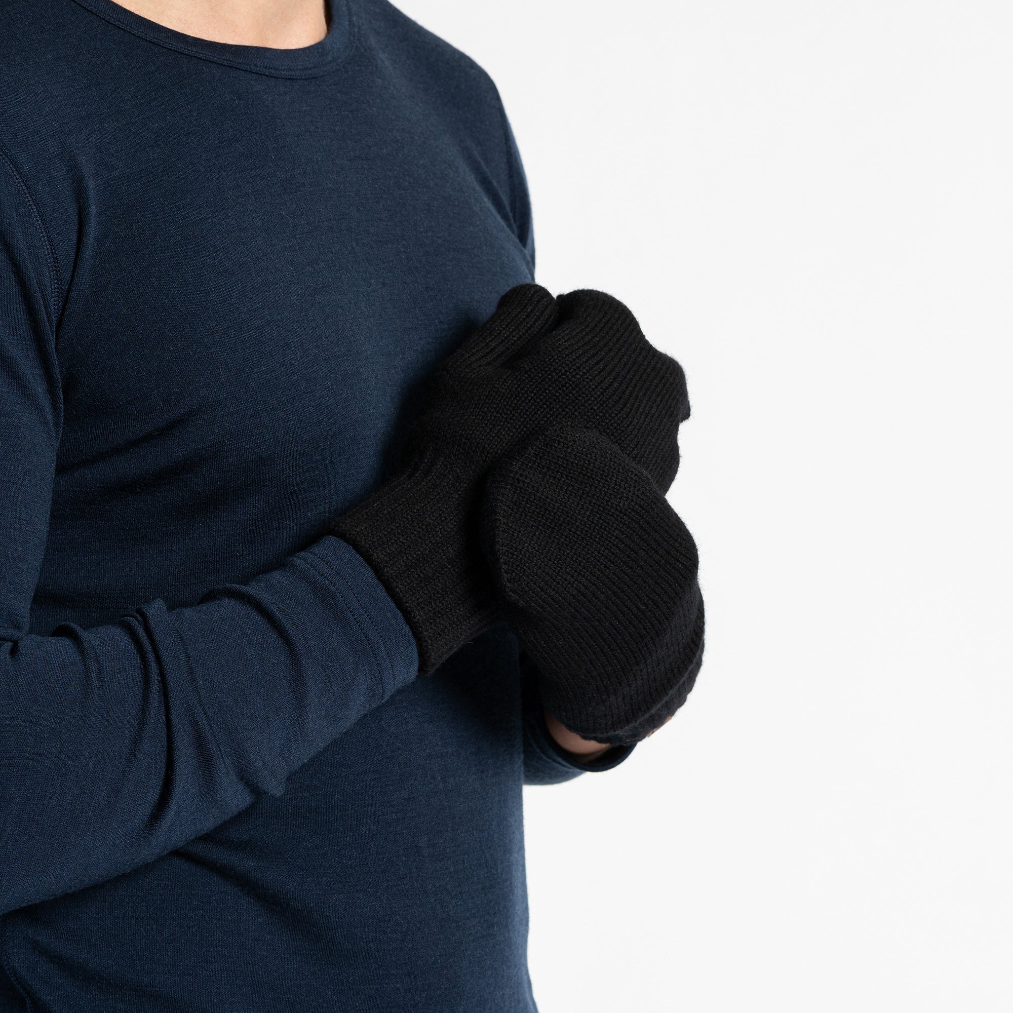 Knitted Merino Wool Mittens For Men - Image 4