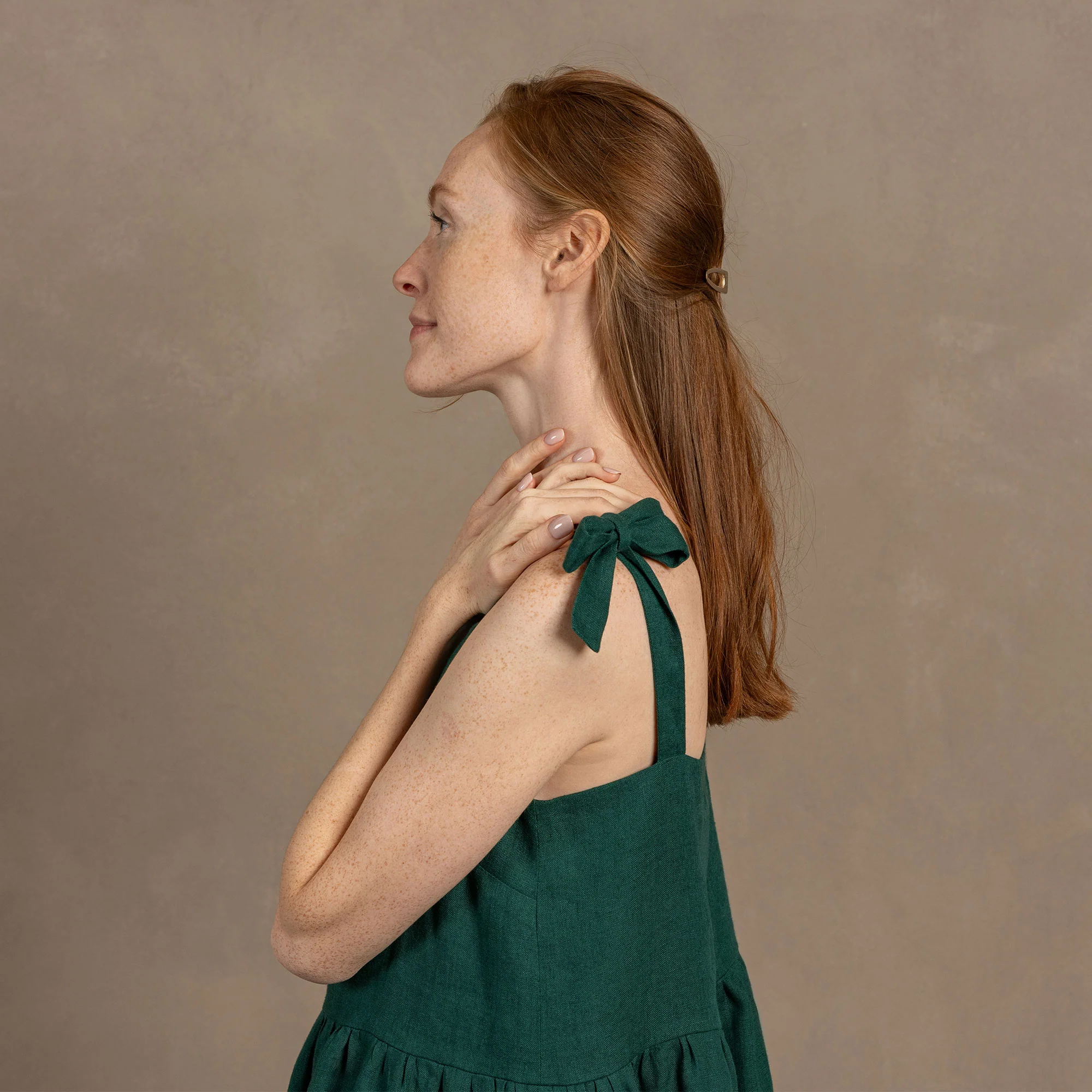 Linen Pinafore Dress Uma - Image 4