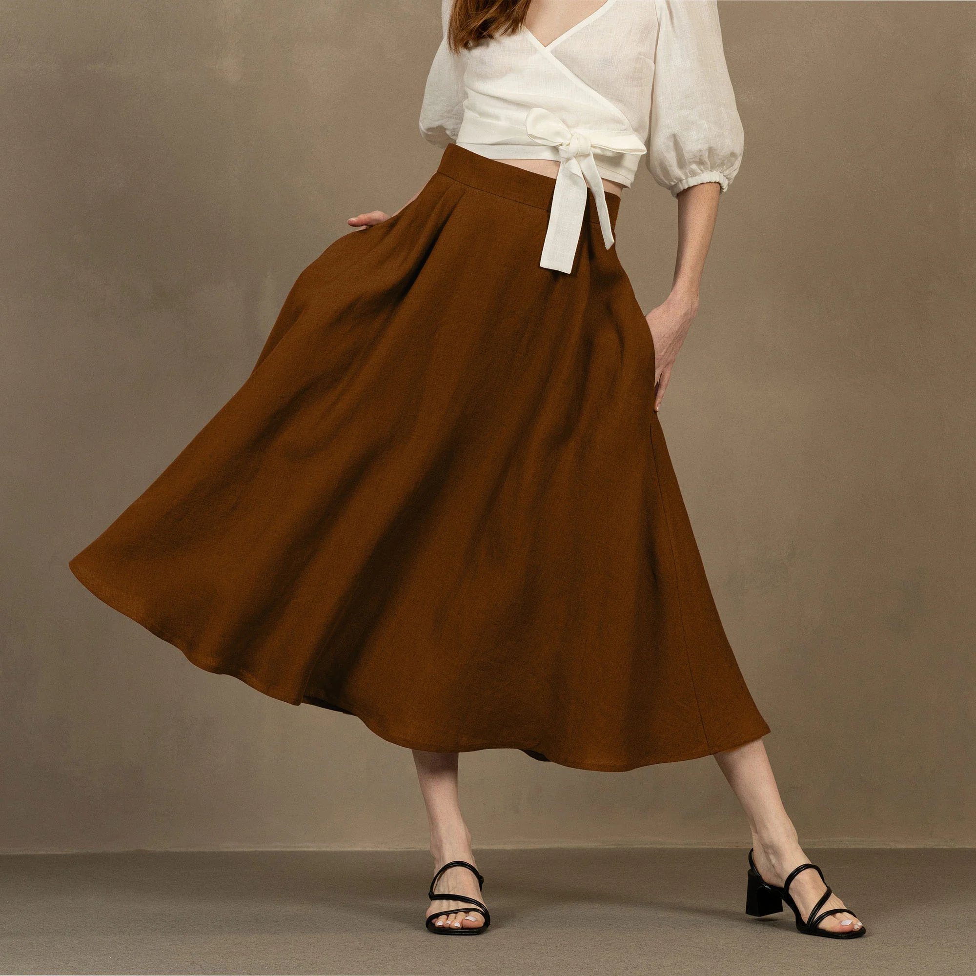 Linen Circle Skirt Evelyn - Image 11
