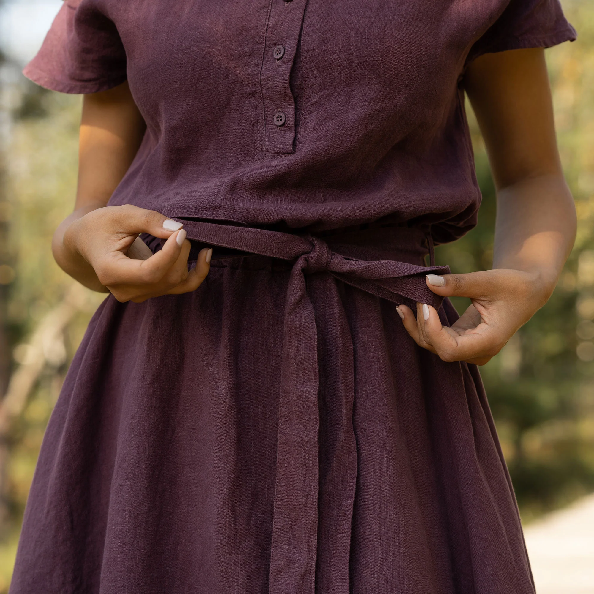 Front Button Dress Brigit Shadow Purple - Image 3