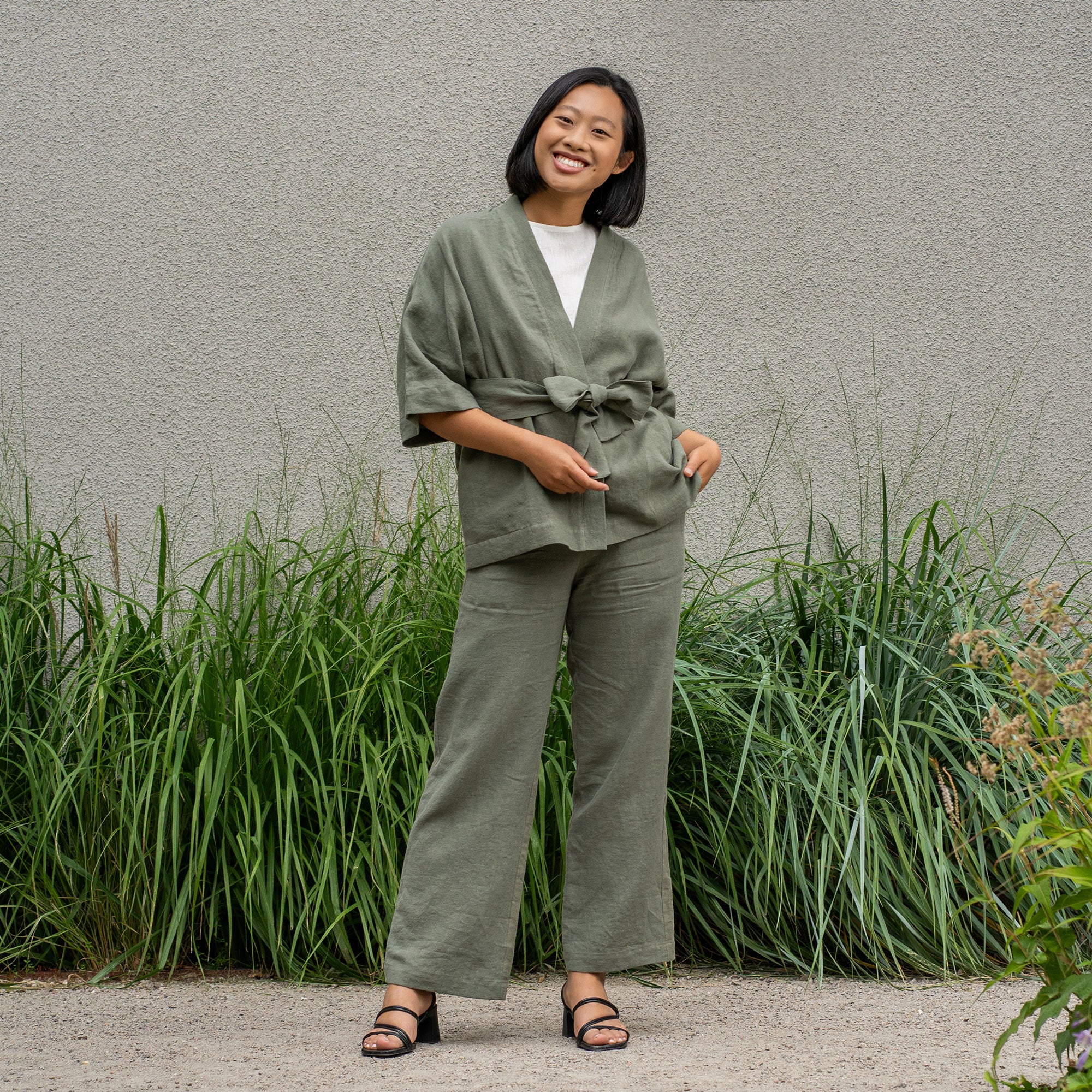 Linen Kimono Wrap Top Sakura - Image 5