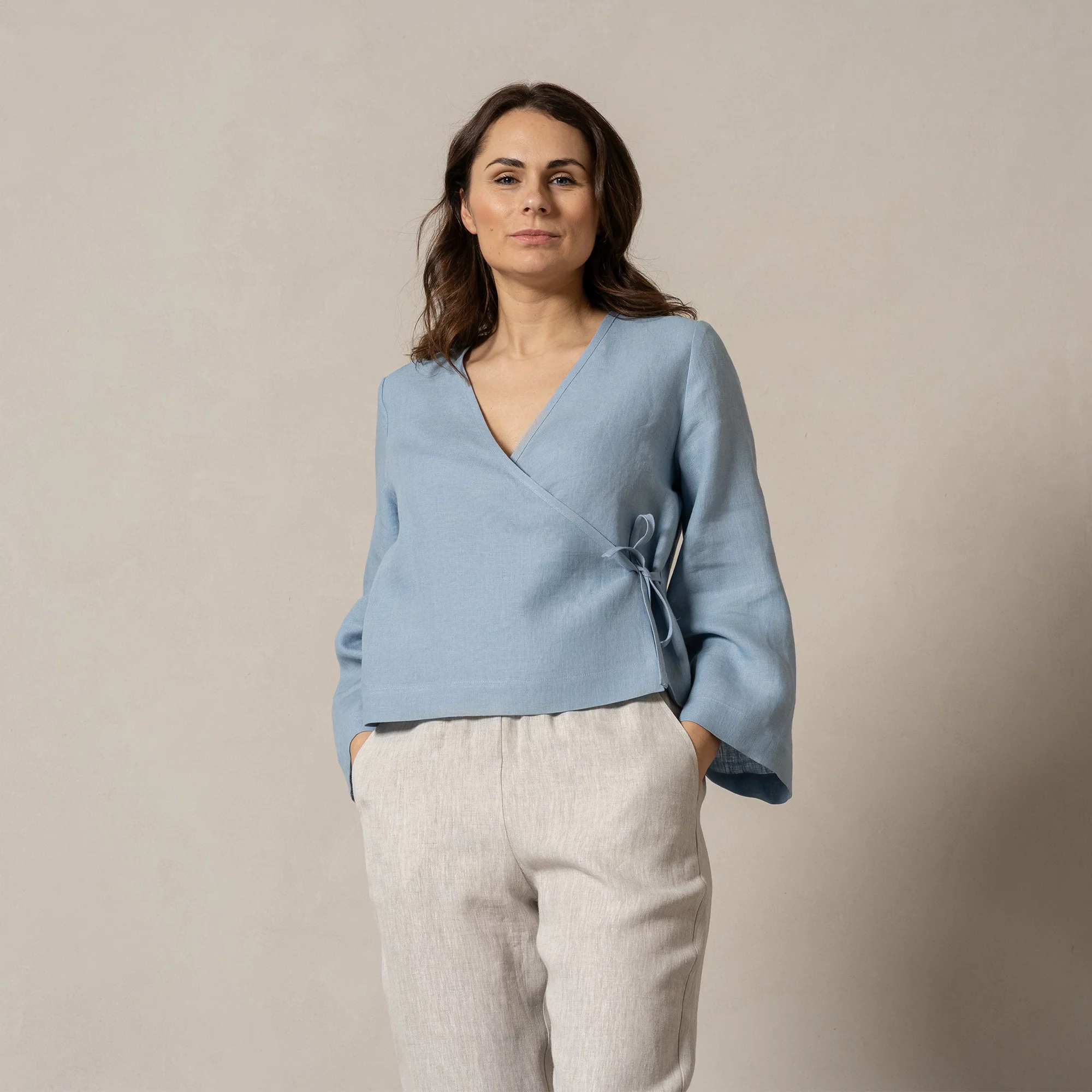 Linen Wrap Top Thea - Image 3
