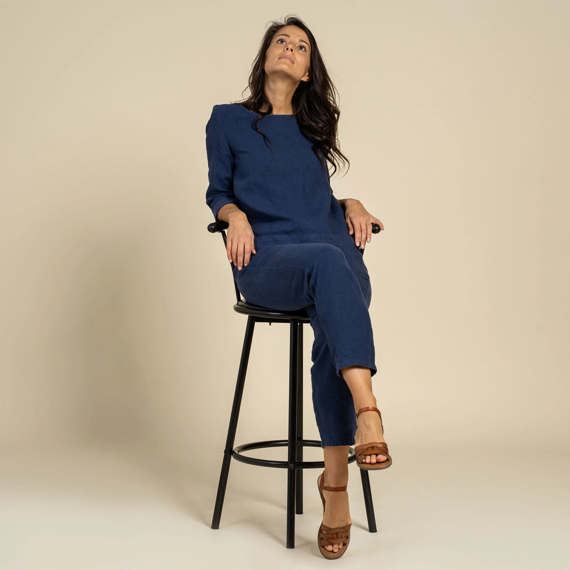 Long Sleeve Blouse & Pants 2-Piece Storm Blue - Image 4
