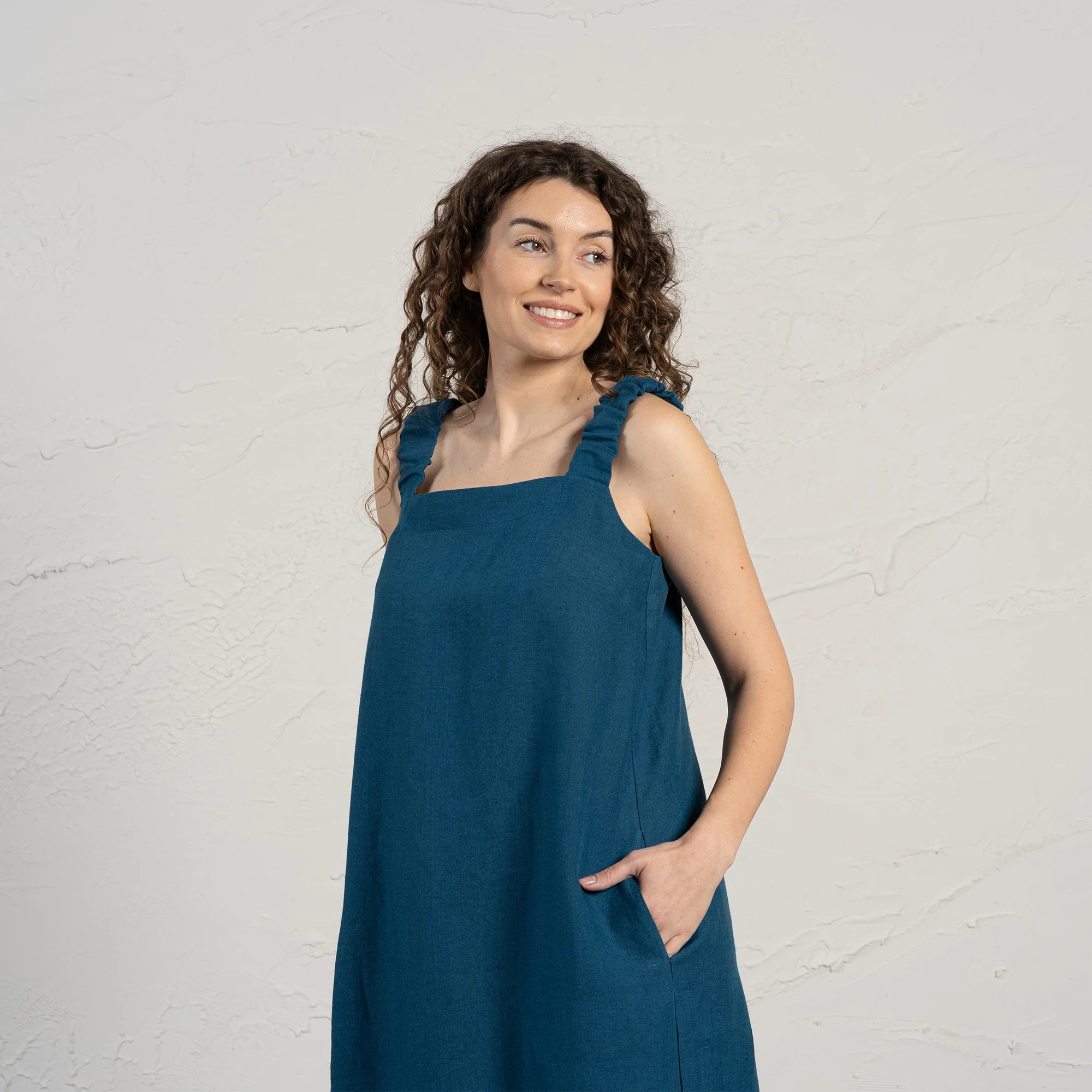 Linen Maxi Pinafore Dress Fiona - Image 7