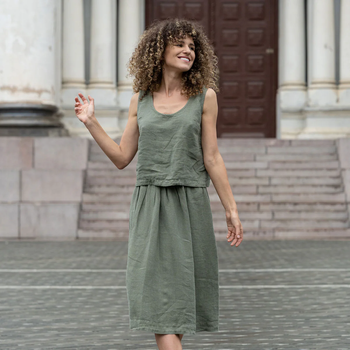 Midi Skirt Sophia Stone Green - Image 6