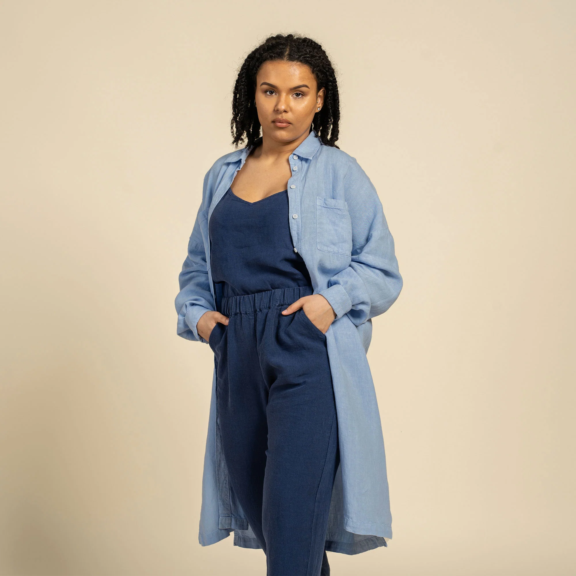 Oversize Shirt Dress Margo Cloudy Blue - Image 3