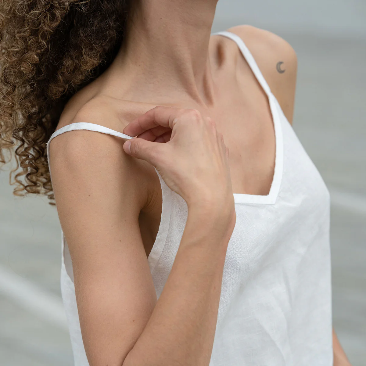 Linen Slip Top Kim Pure White - Image 3
