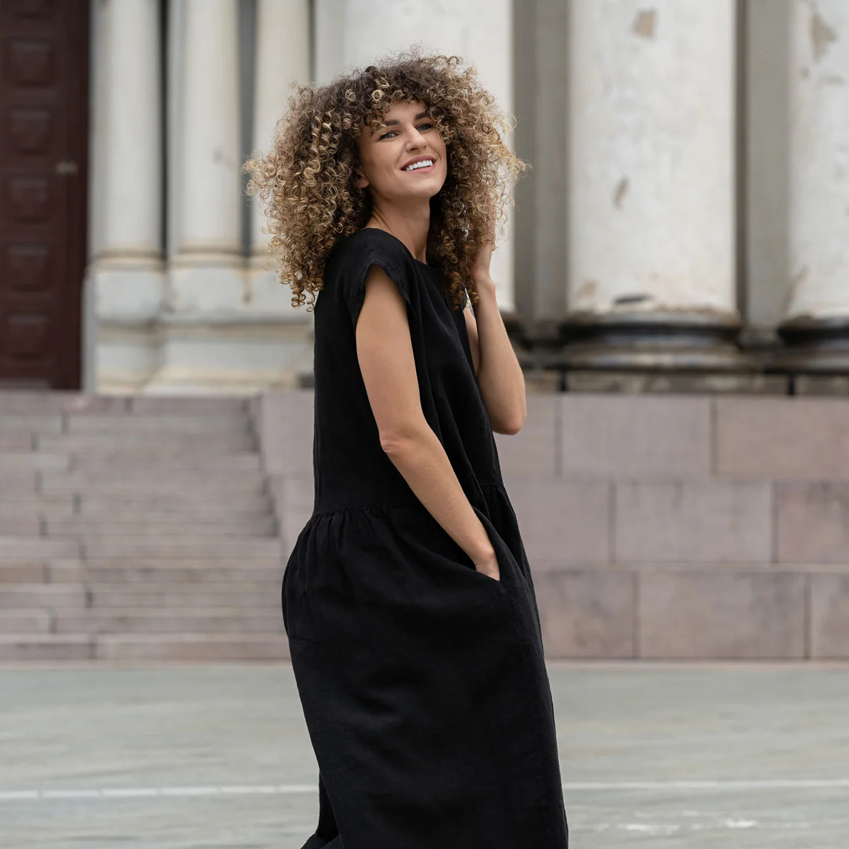 Smock Dress Cecilia Pure Black - Image 3