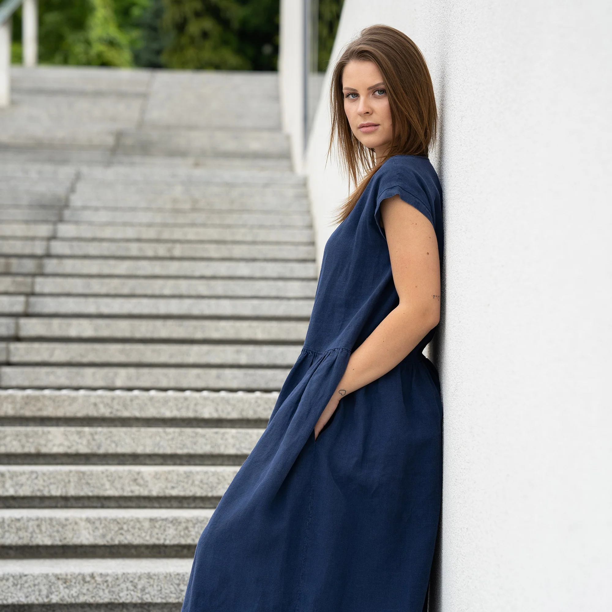 Smock Dress Cecilia Storm Blue - Image 2