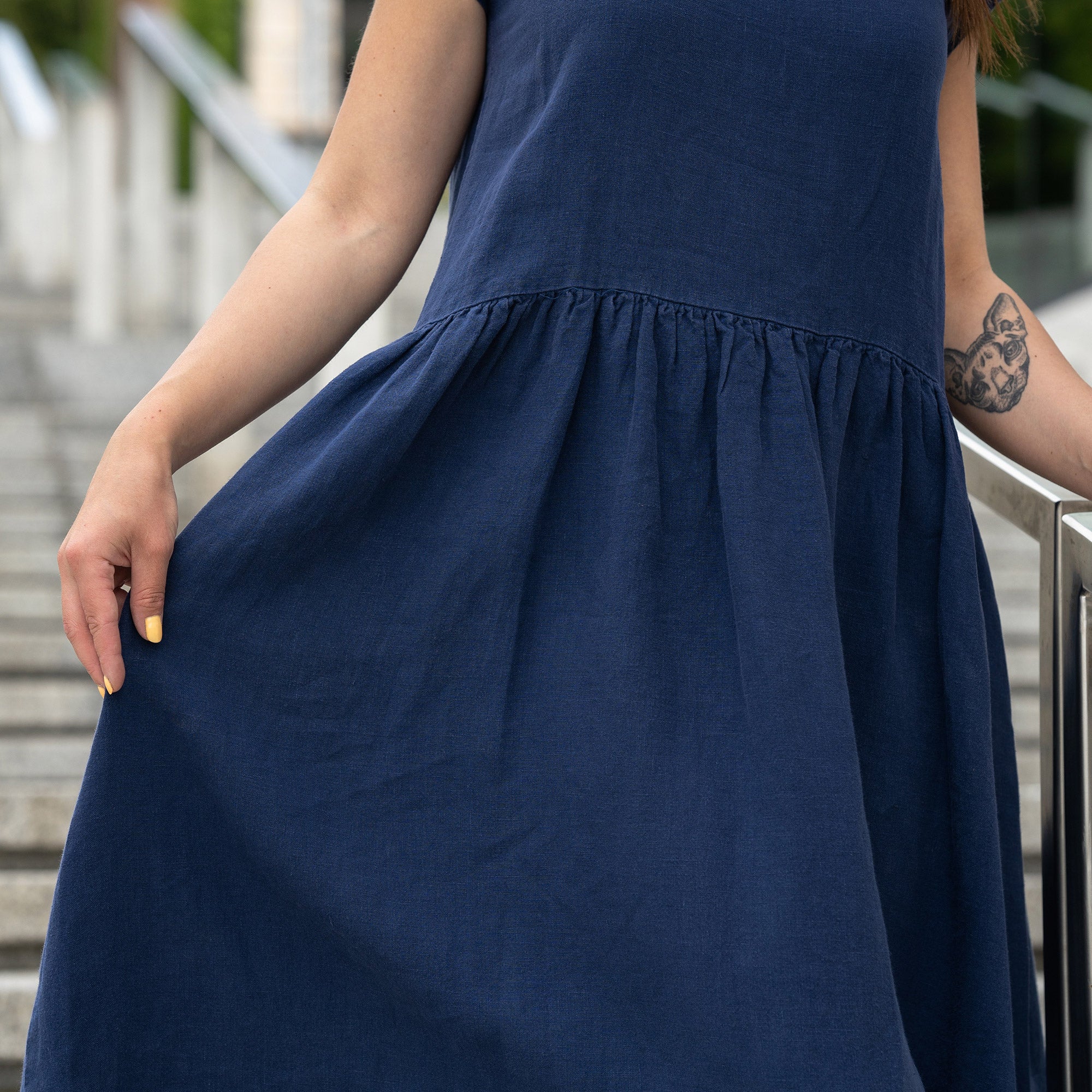 Smock Dress Cecilia Storm Blue - Image 5