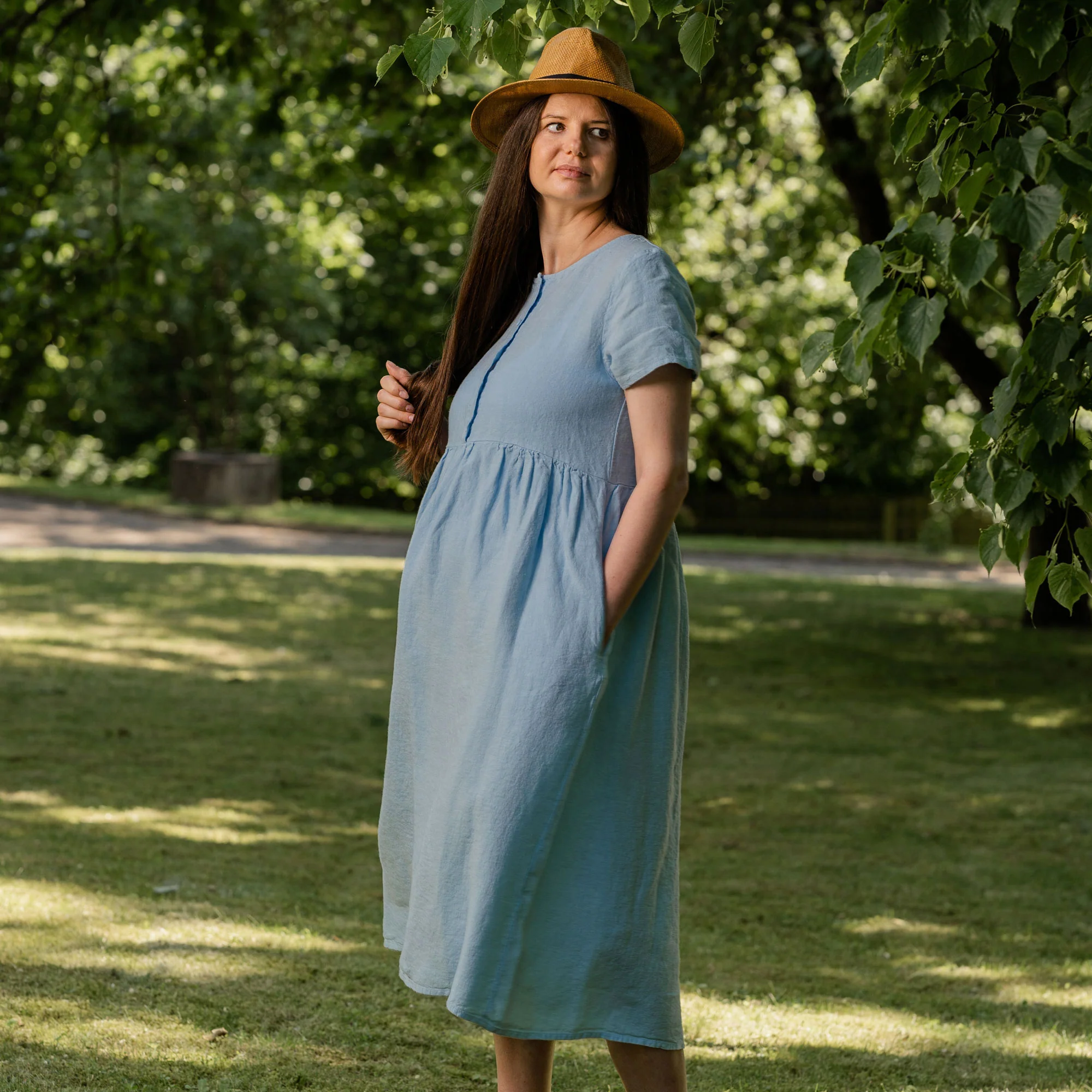 Smock Dress Maria Cloudy Blue - Image 2