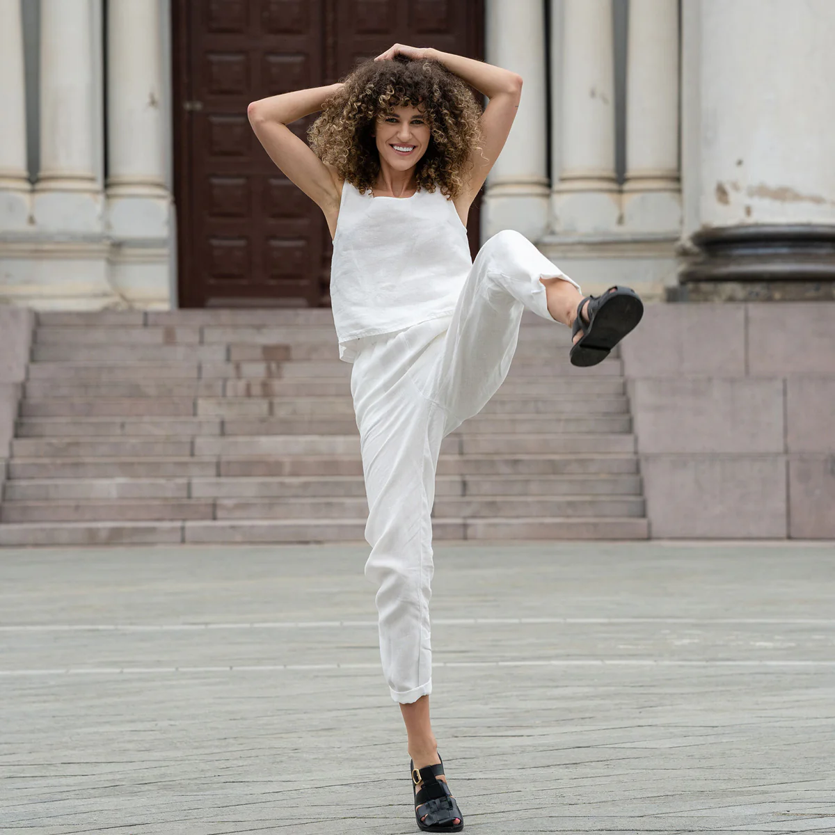 Linen Pants Dakota Pure White - Image 3
