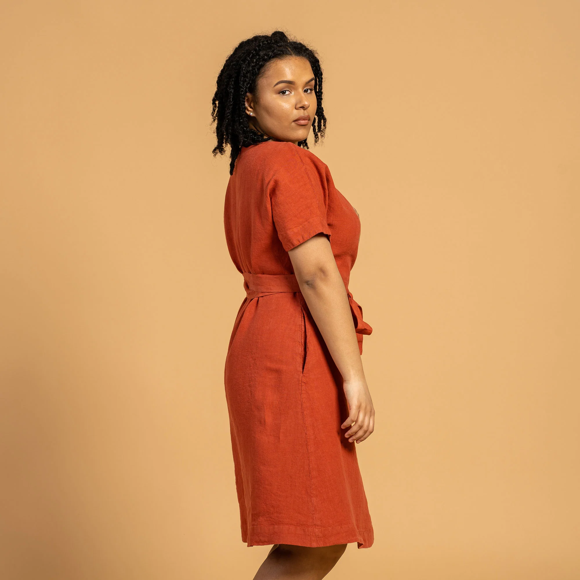 Linen Wrap Dress Eliana - Image 3