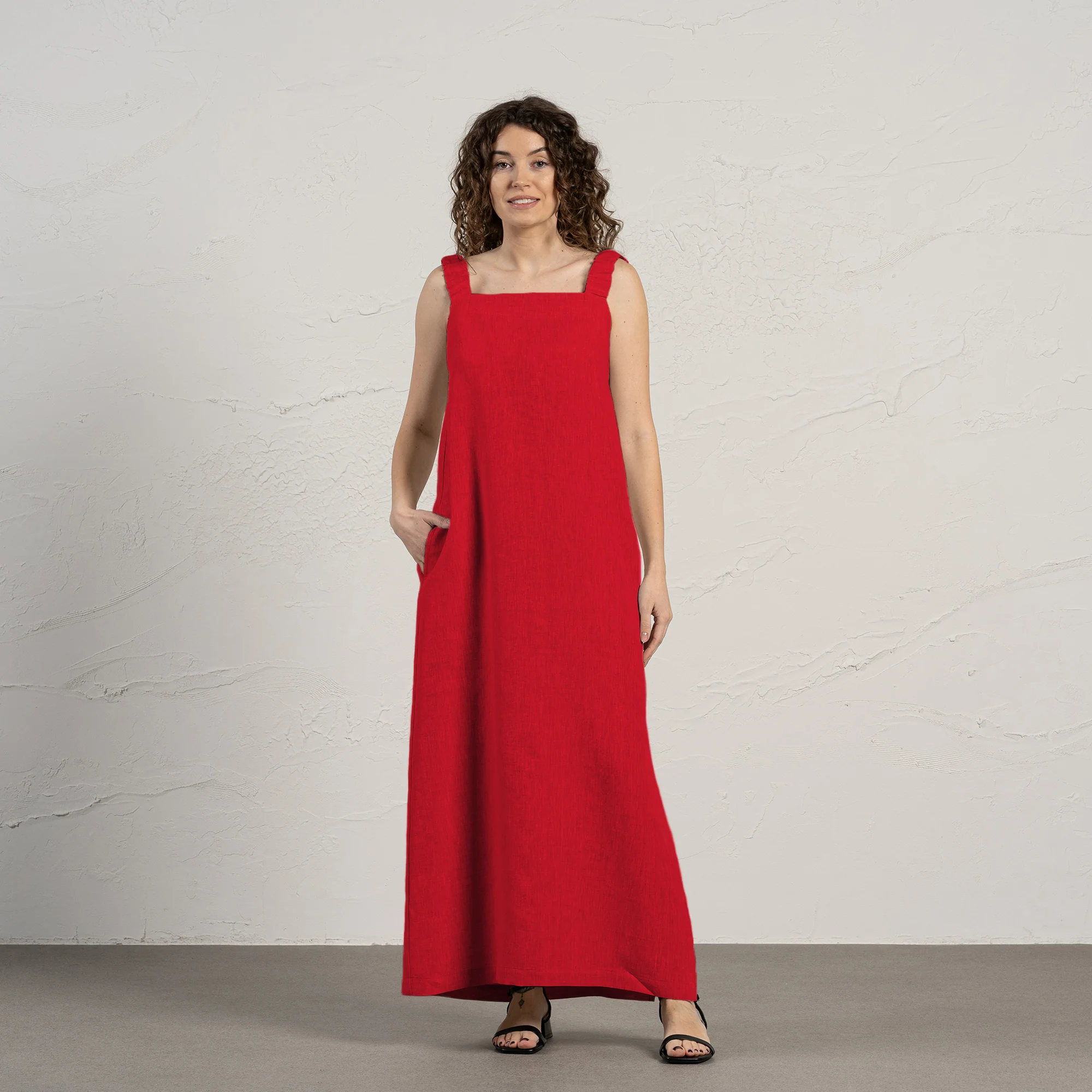 Linen Maxi Pinafore Dress Fiona - Image 11