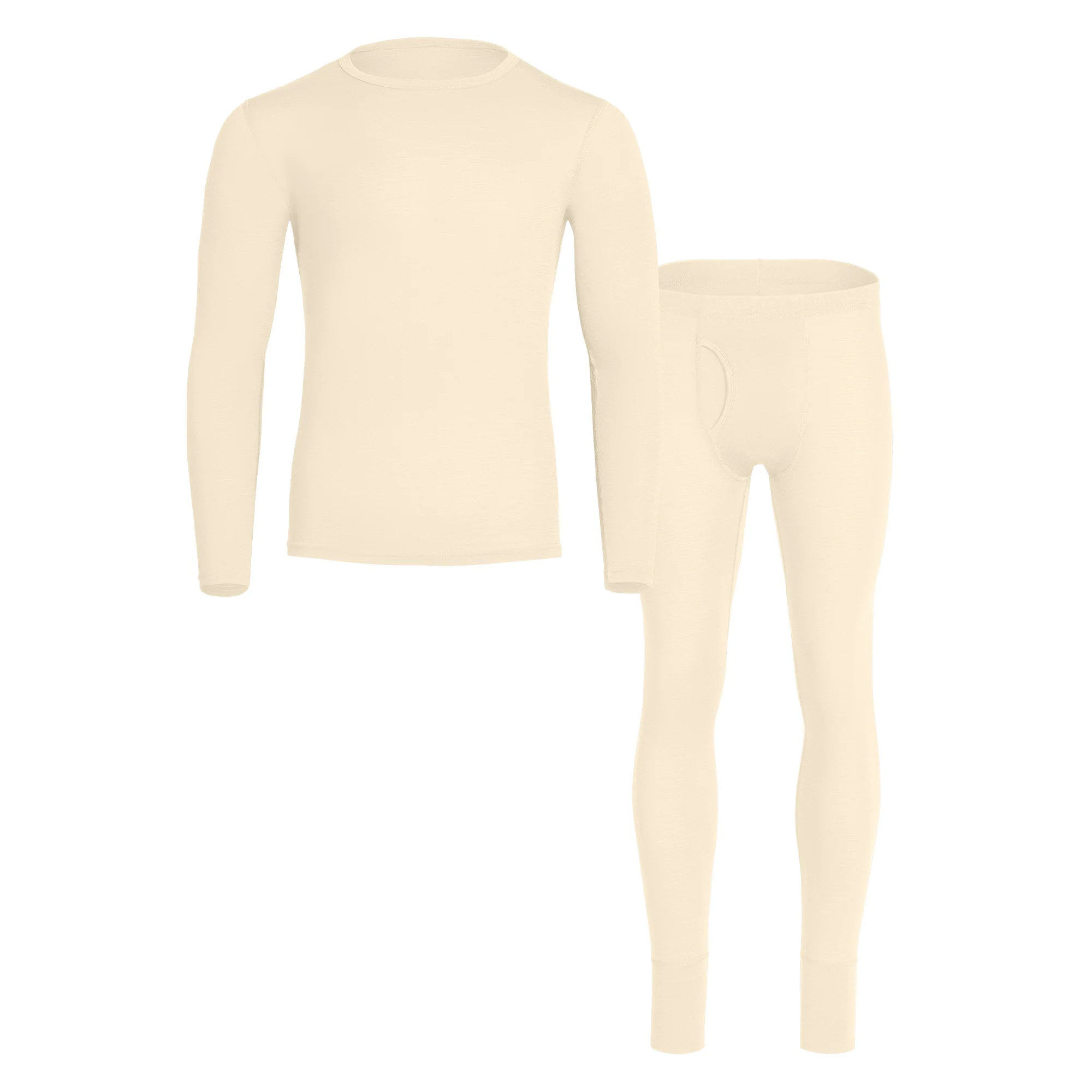 Men's 160 Long Sleeve & Bottom 2-Piece Natural - Image 3