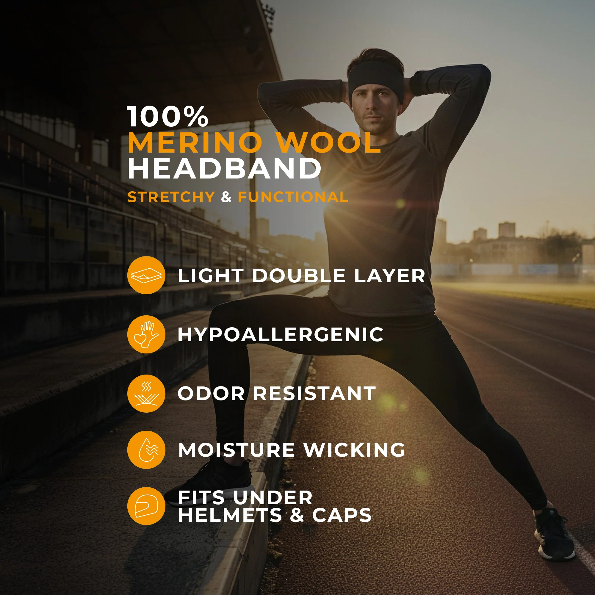 Unisex Merino Headband Denim - Image 6