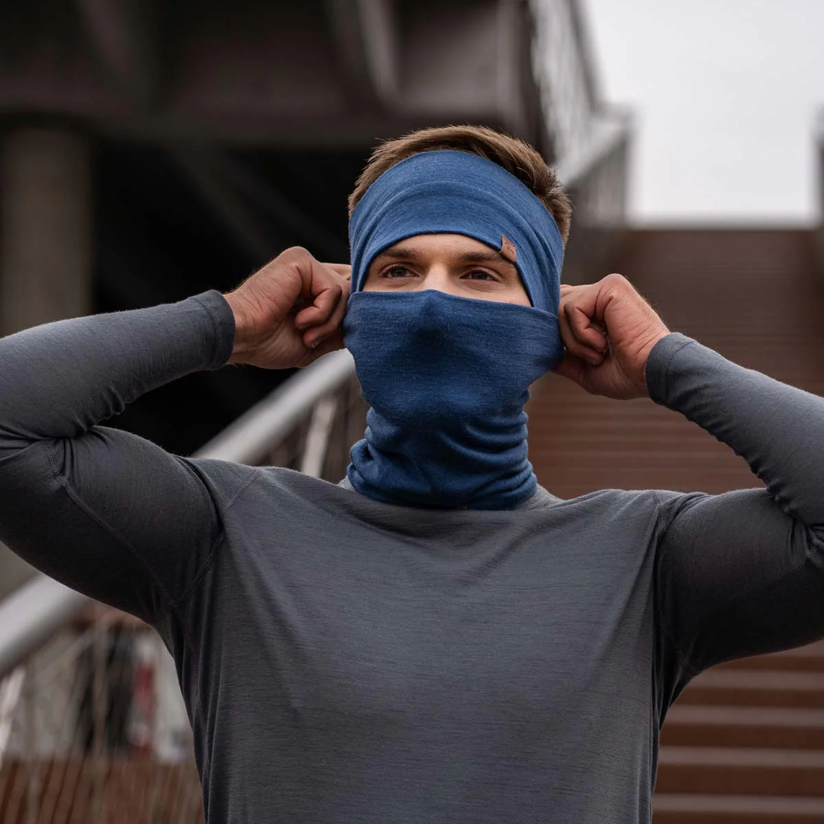 Men's Headband & Gaiter 2-Piece Denim - Image 3