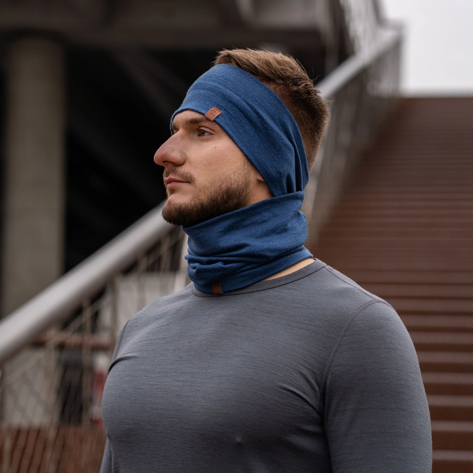 Men's Headband & Gaiter 2-Piece Denim - Image 4