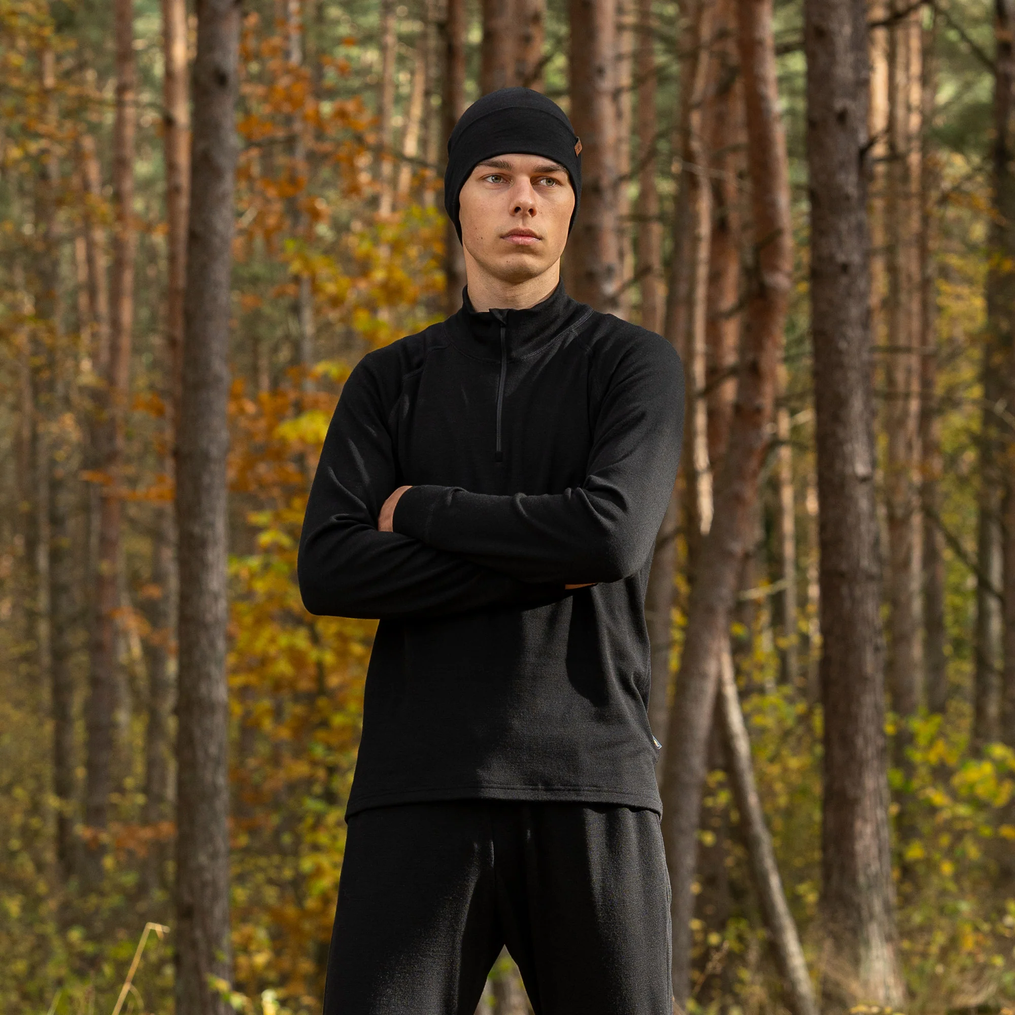 Men's 250 Zip Neck & Sweatpants 2-Piece Black - Image 2