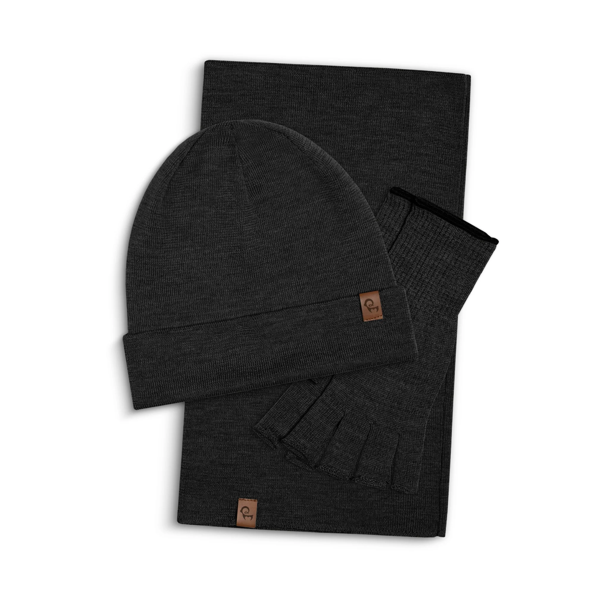 Men's Merino Wool Liner Beanie, Gaiter & Gloves 3-Piece - Image 9