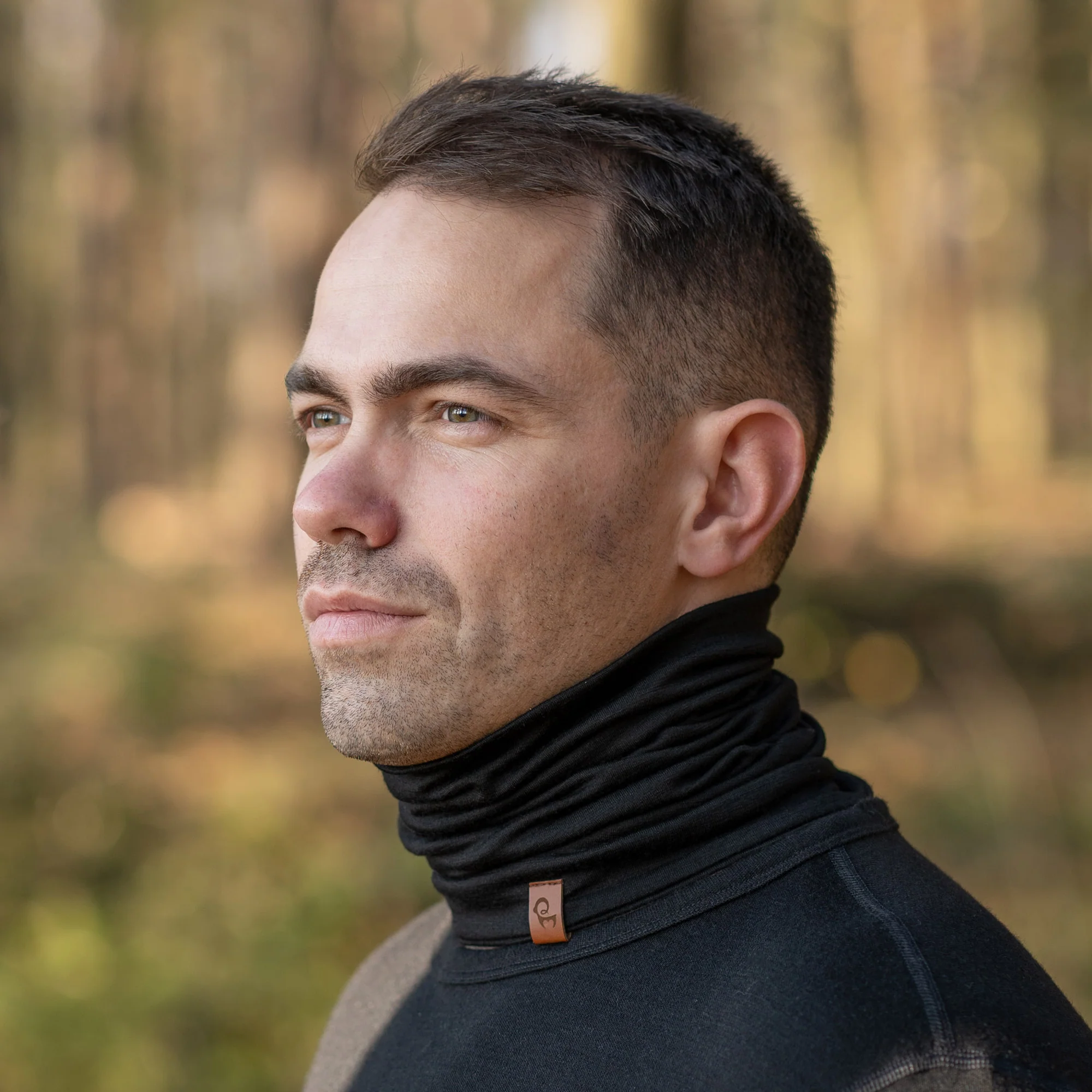 Men's Merino Neck Gaiter / Face Mask Black - Image 5