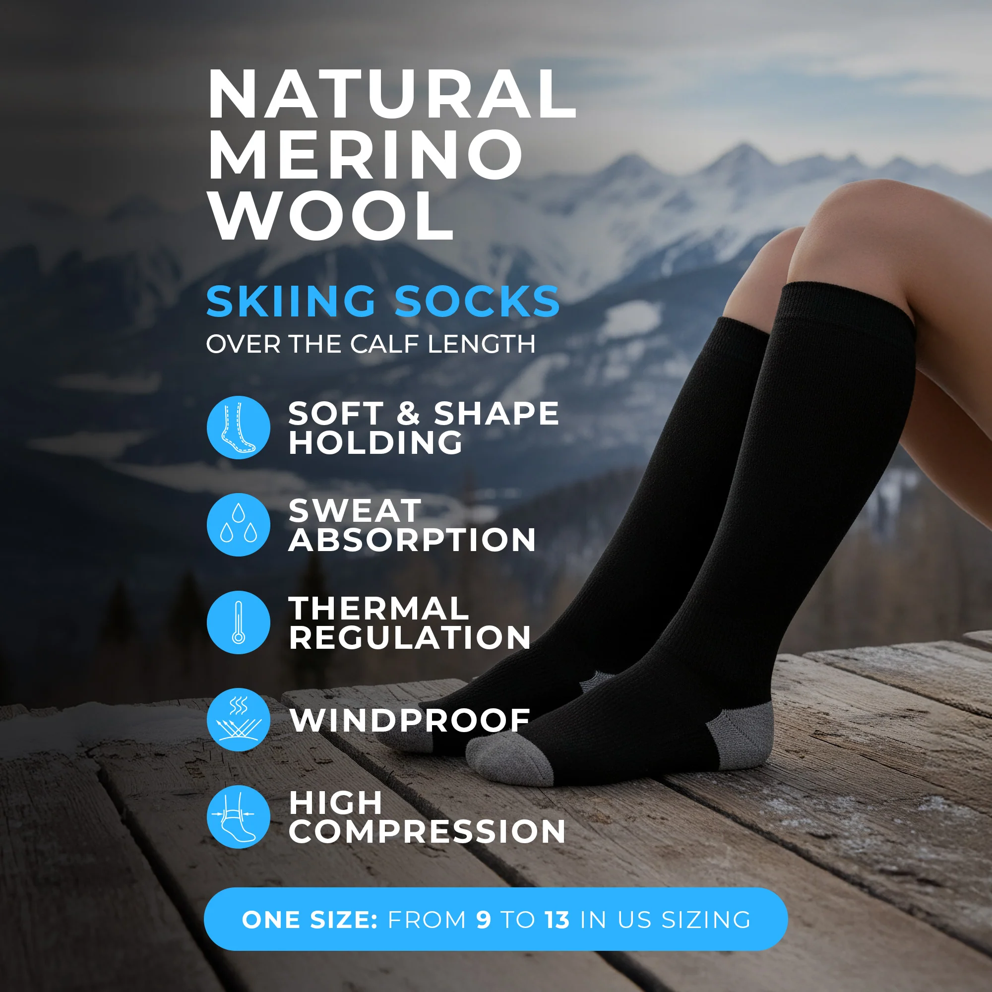 Merino Thermal Ski Socks For Women - Image 4