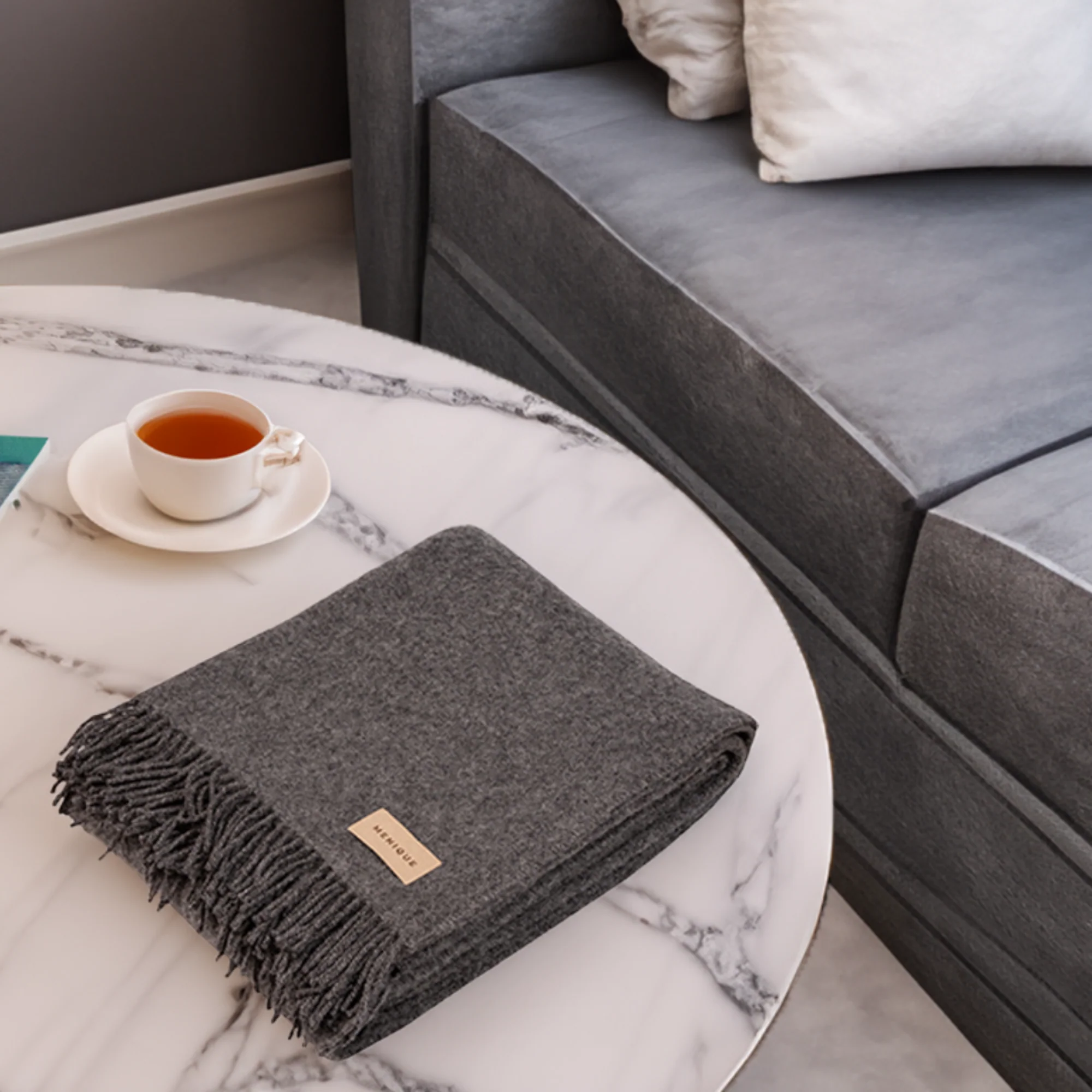 Natural Wool Blanket Throw Milan - Image 3