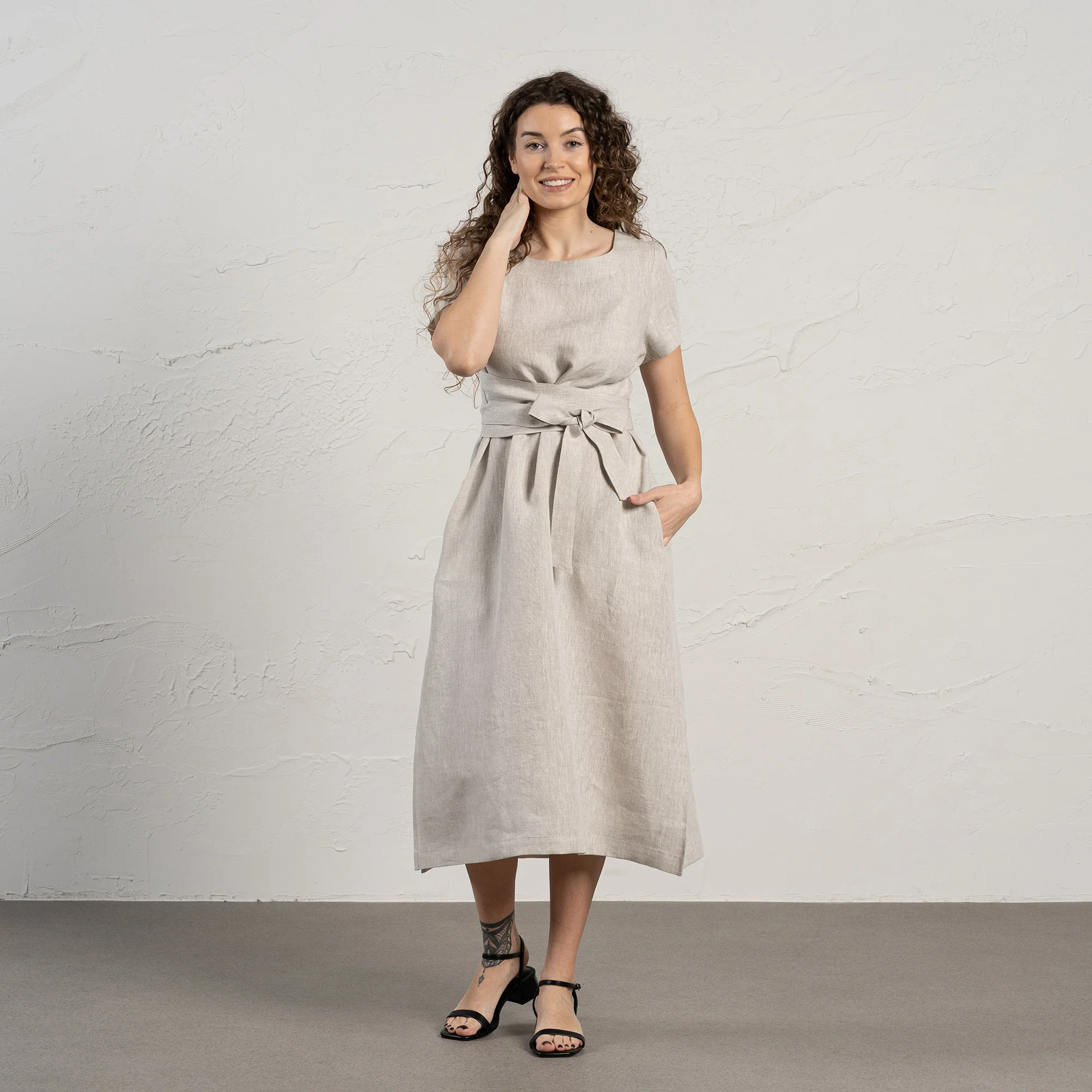 Short Sleeve Obi Wrap Dress Milly - Image 7
