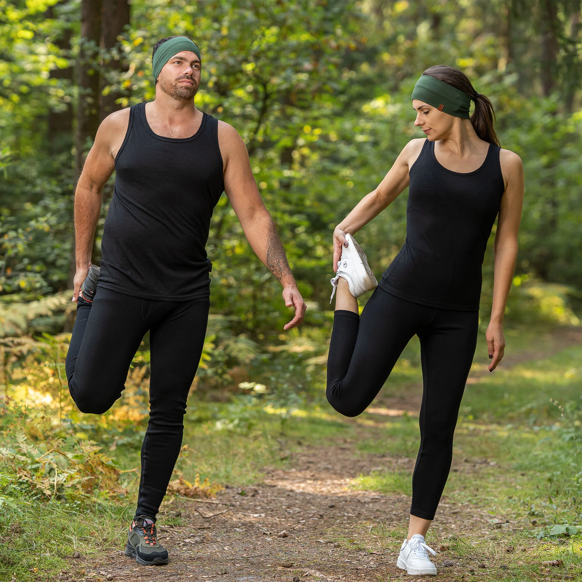 Unisex Merino Headband Dark Green - Image 4