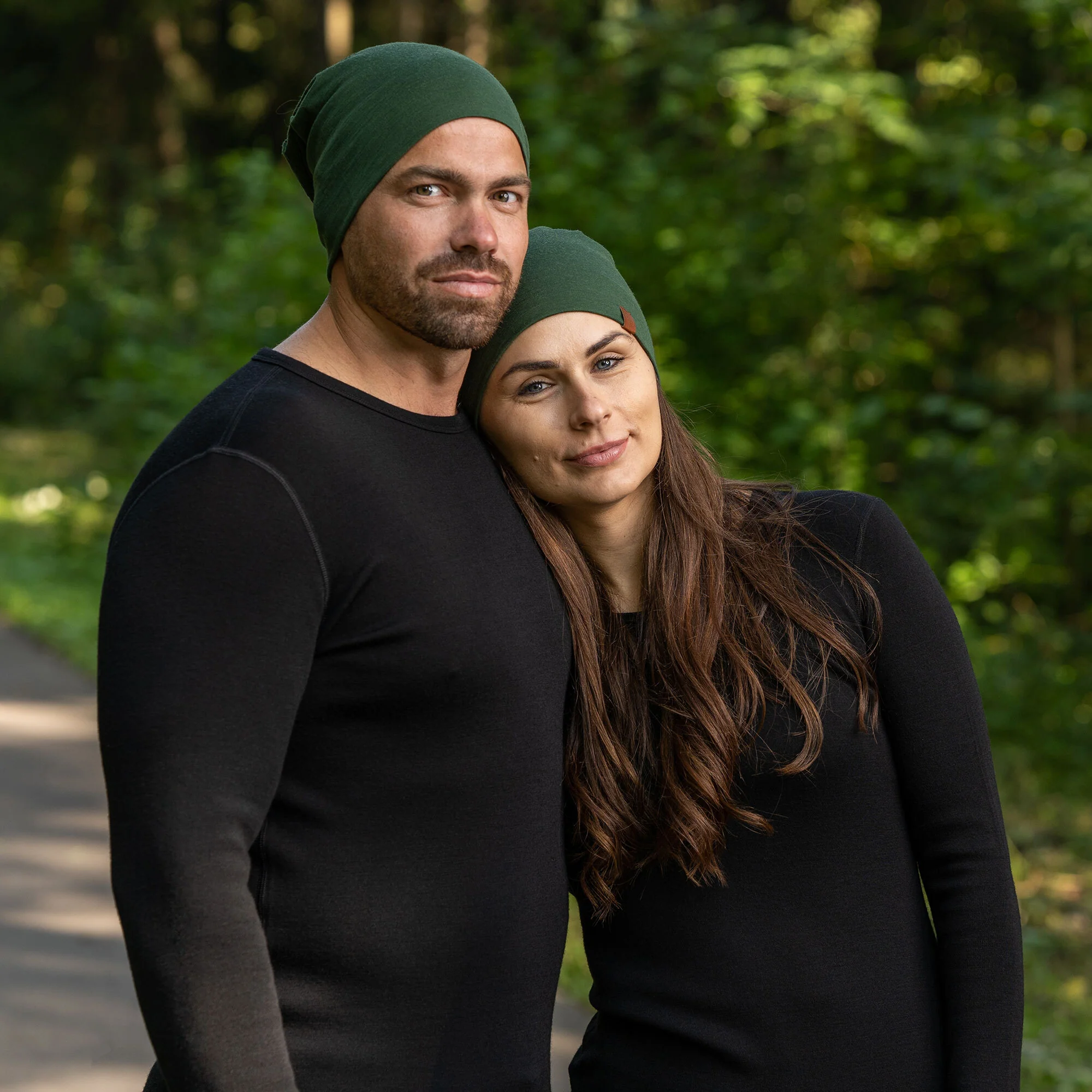 Unisex 100% Merino Beanie Dark Green - Image 4