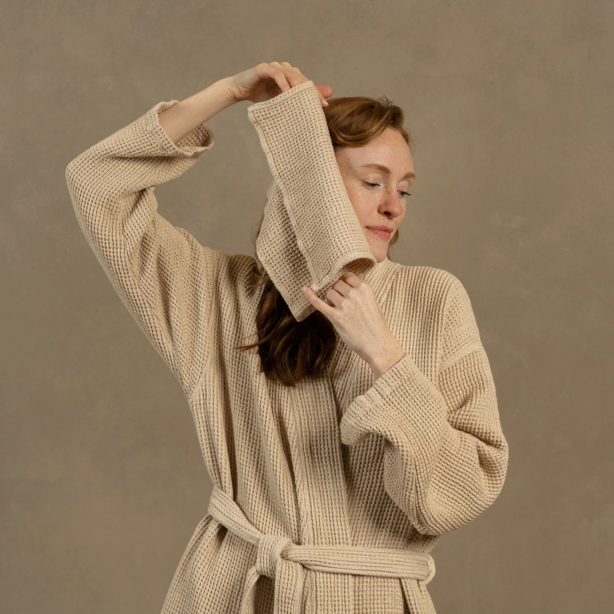 Waffle Washcloth & Hair Towel 2-Set - Image 5
